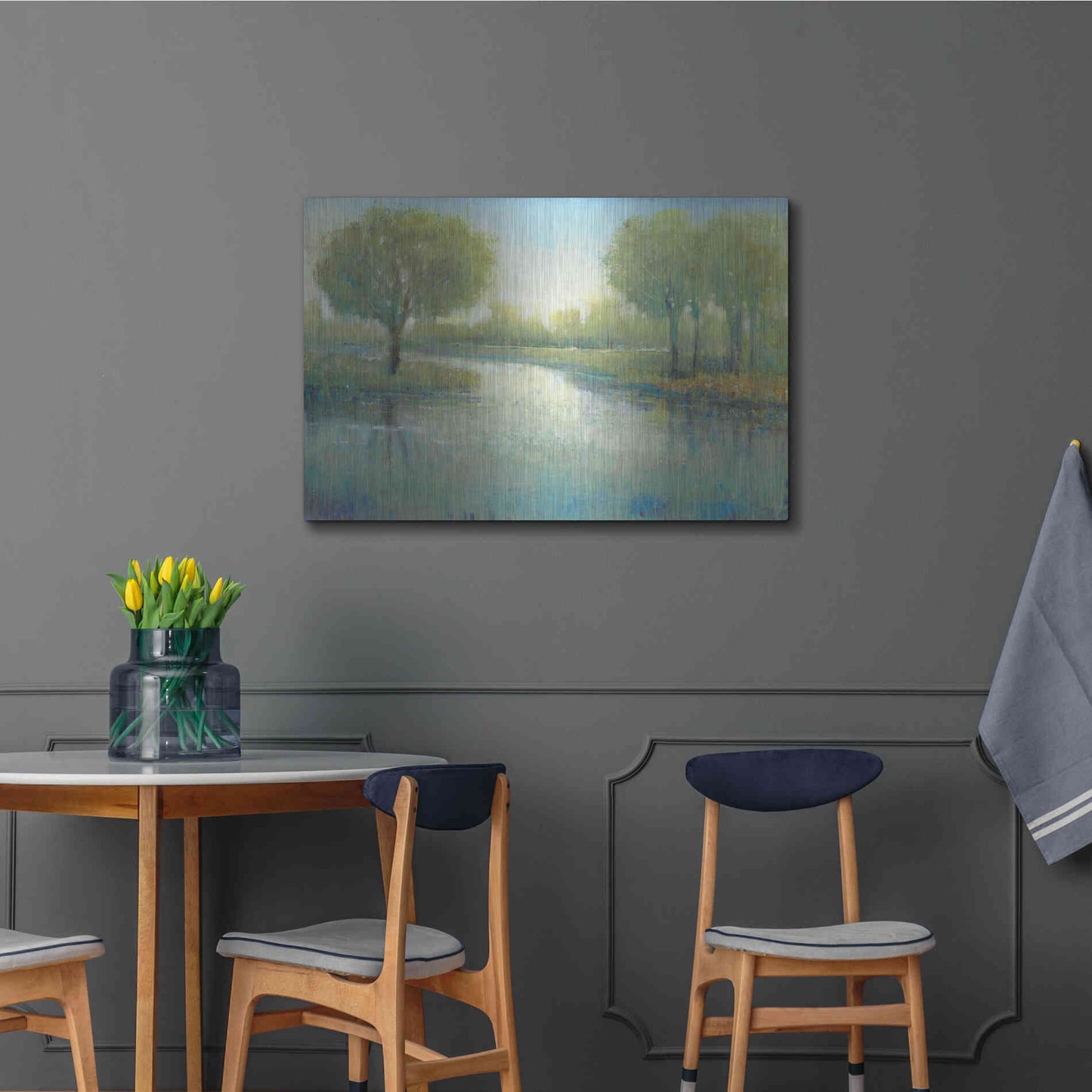 Luxe Metal Art 'Winding River II' by Tim O'Toole, Metal Wall Art,36x24