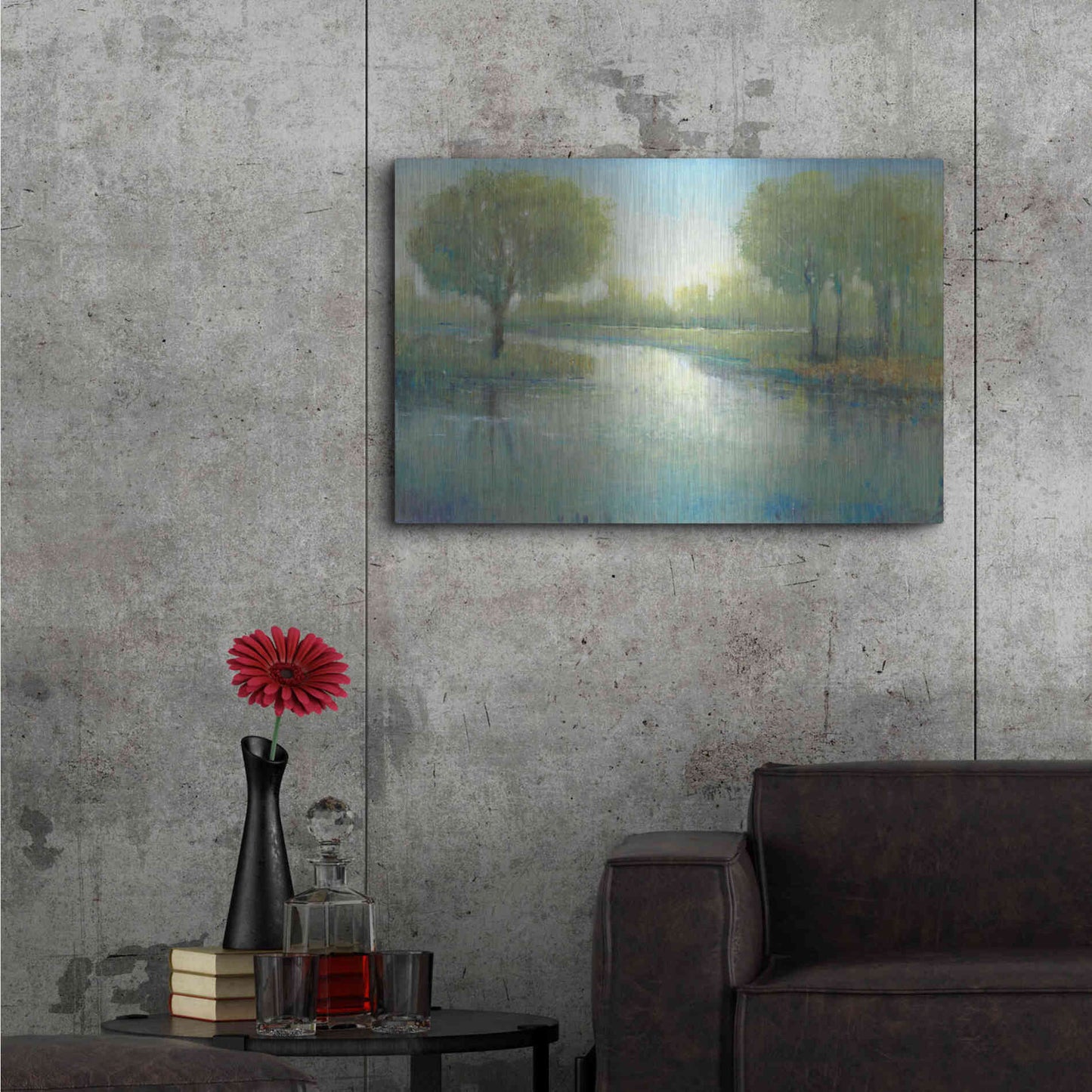 Luxe Metal Art 'Winding River II' by Tim O'Toole, Metal Wall Art,36x24