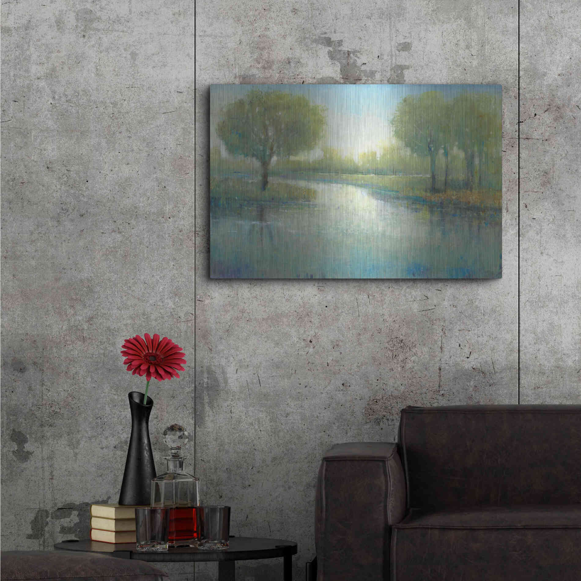 Luxe Metal Art 'Winding River II' by Tim O'Toole, Metal Wall Art,36x24