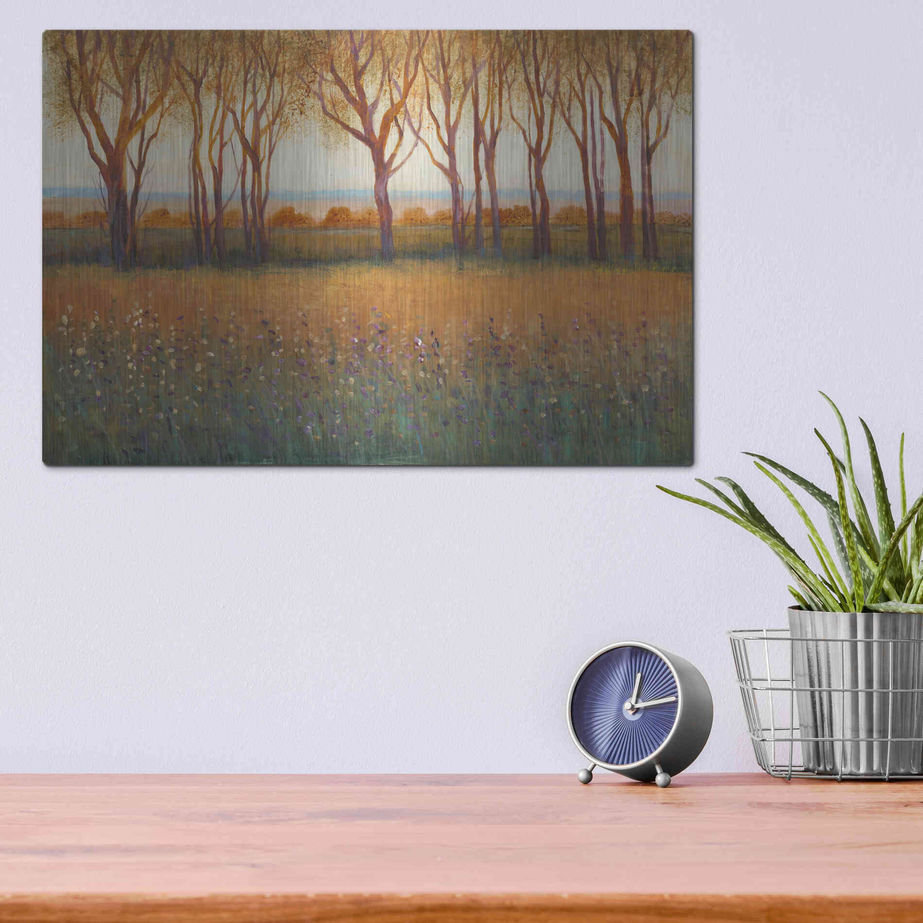 Luxe Metal Art 'Glow in the Afternoon I' by Tim O'Toole, Metal Wall Art,16x12