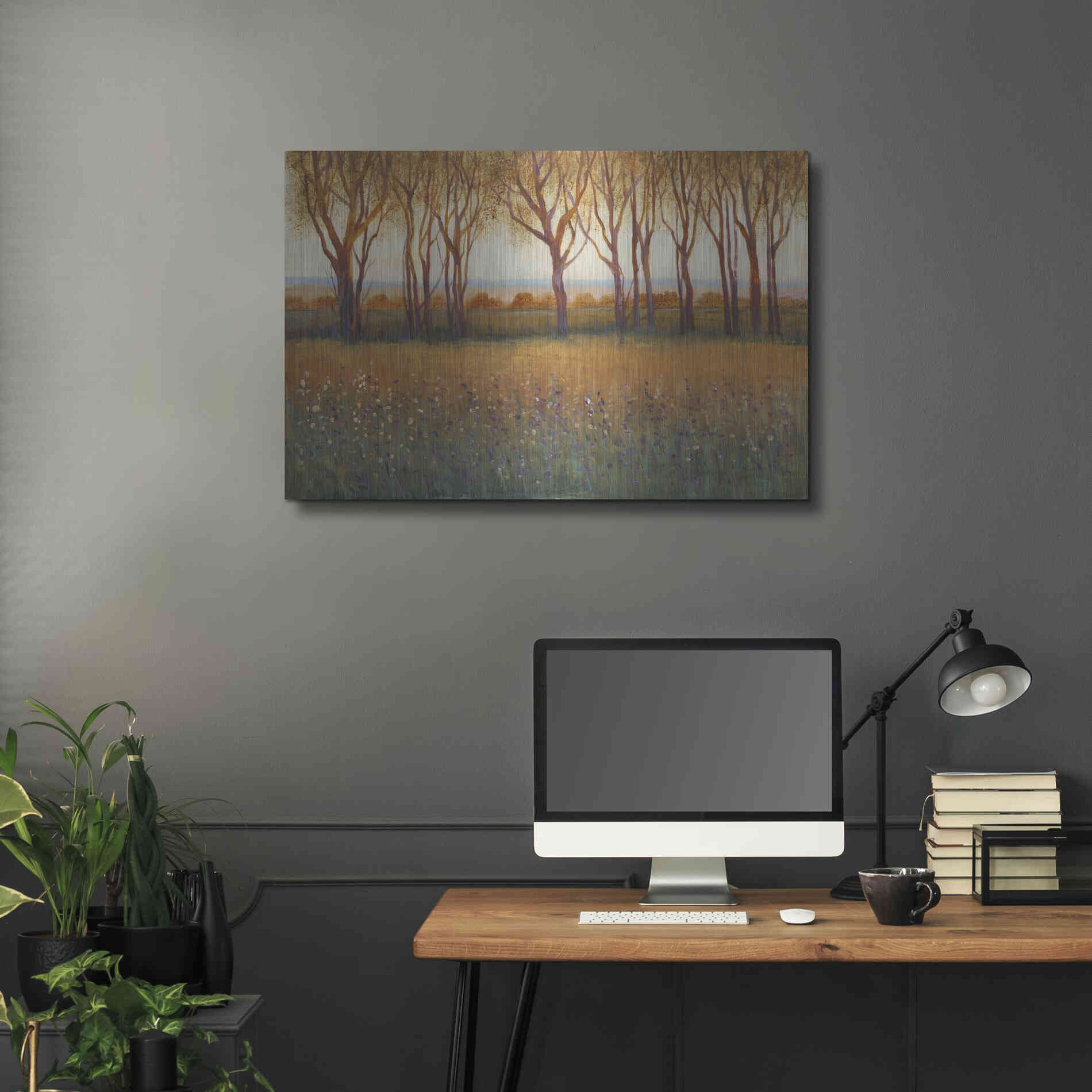 Luxe Metal Art 'Glow in the Afternoon I' by Tim O'Toole, Metal Wall Art,36x24
