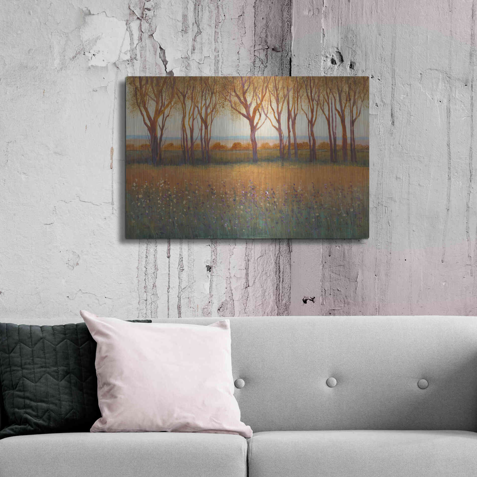 Luxe Metal Art 'Glow in the Afternoon I' by Tim O'Toole, Metal Wall Art,36x24