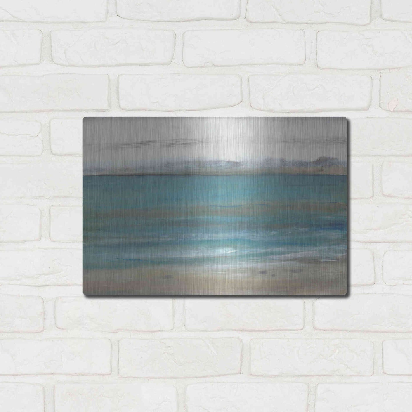 Luxe Metal Art 'Seashore I' by Tim O'Toole, Metal Wall Art,16x12