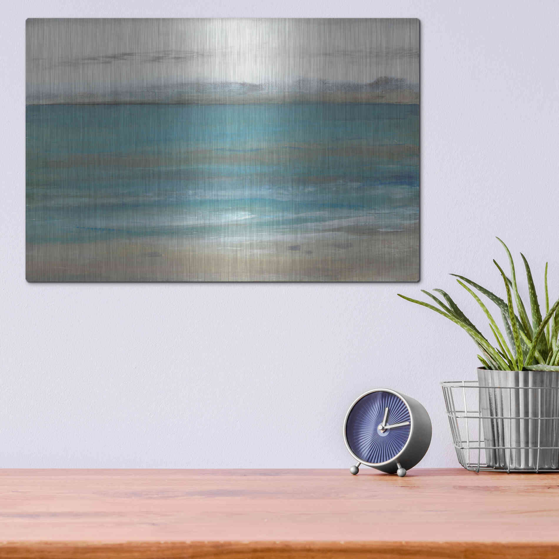 Luxe Metal Art 'Seashore I' by Tim O'Toole, Metal Wall Art,16x12