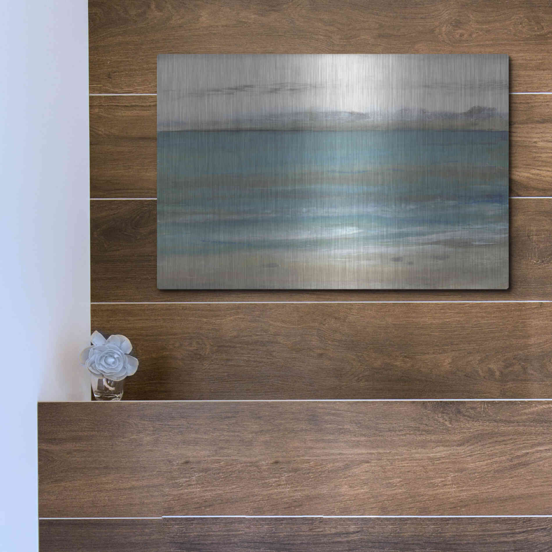 Luxe Metal Art 'Seashore I' by Tim O'Toole, Metal Wall Art,16x12