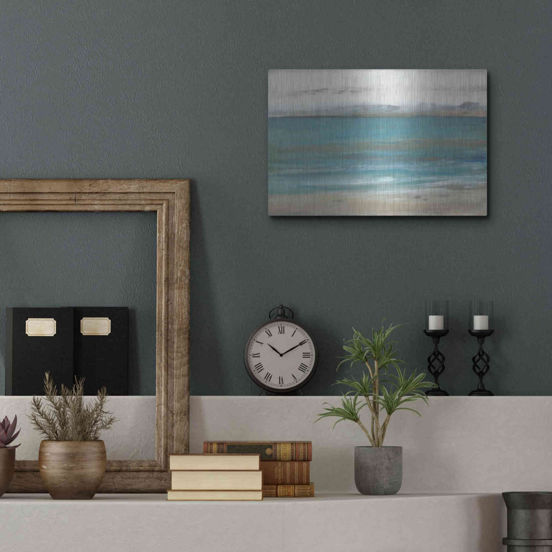 Luxe Metal Art 'Seashore I' by Tim O'Toole, Metal Wall Art,16x12