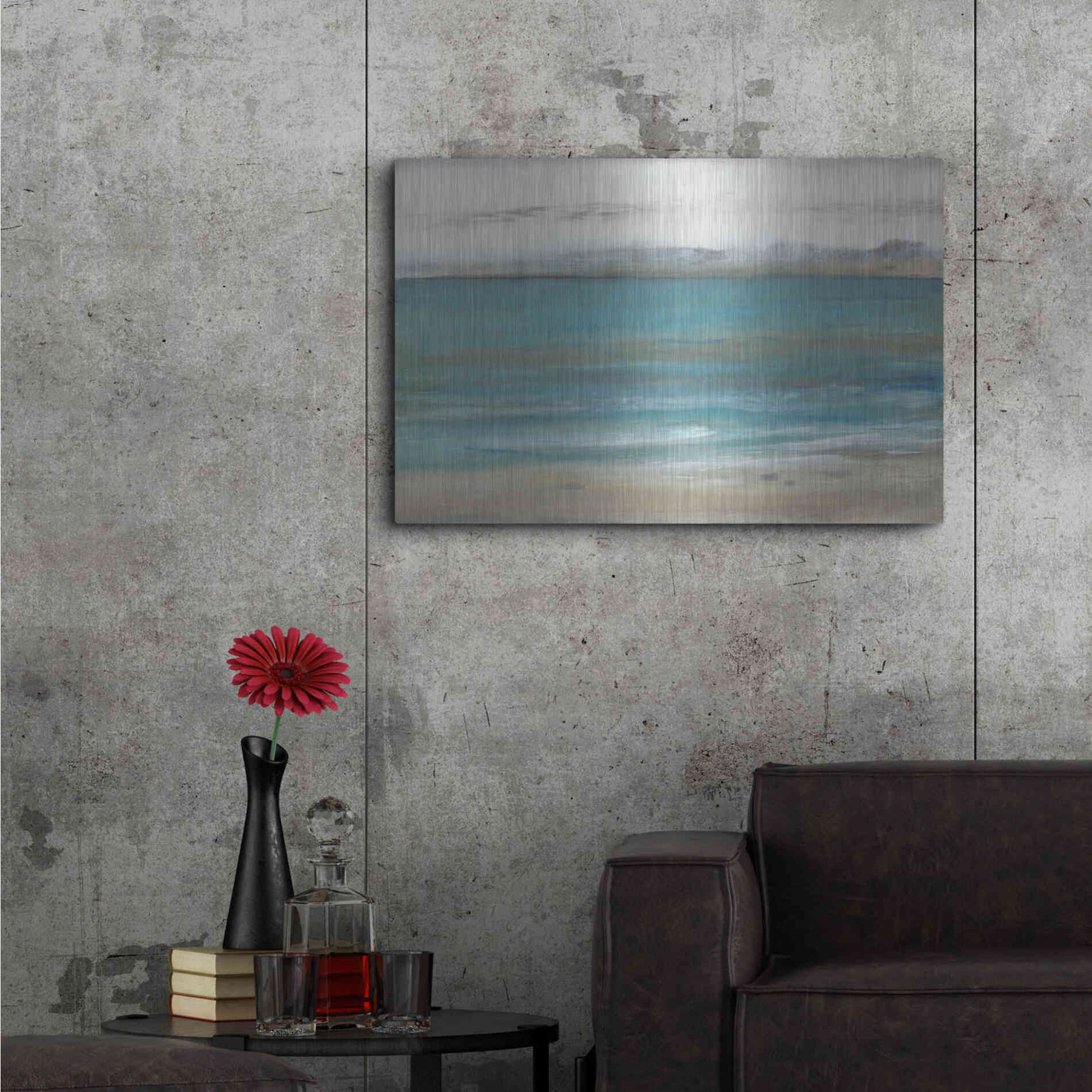 Luxe Metal Art 'Seashore I' by Tim O'Toole, Metal Wall Art,36x24