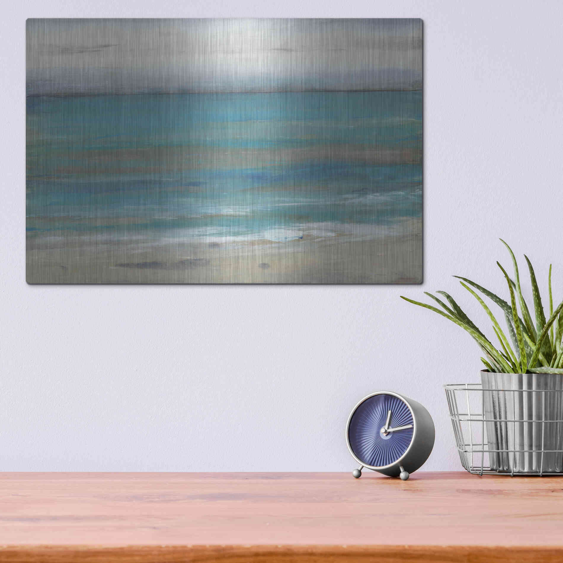 Luxe Metal Art 'Seashore II' by Tim O'Toole, Metal Wall Art,16x12