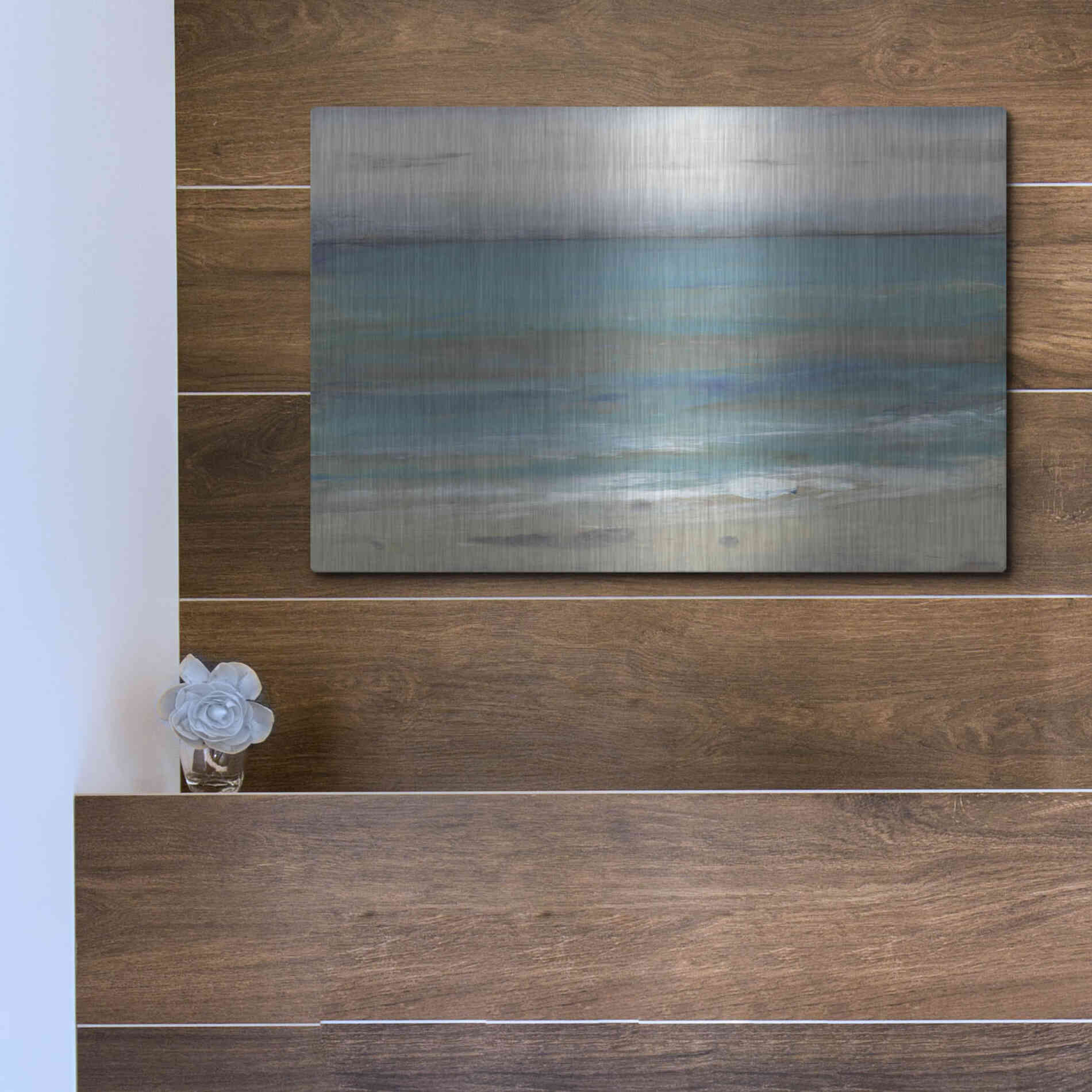 Luxe Metal Art 'Seashore II' by Tim O'Toole, Metal Wall Art,16x12