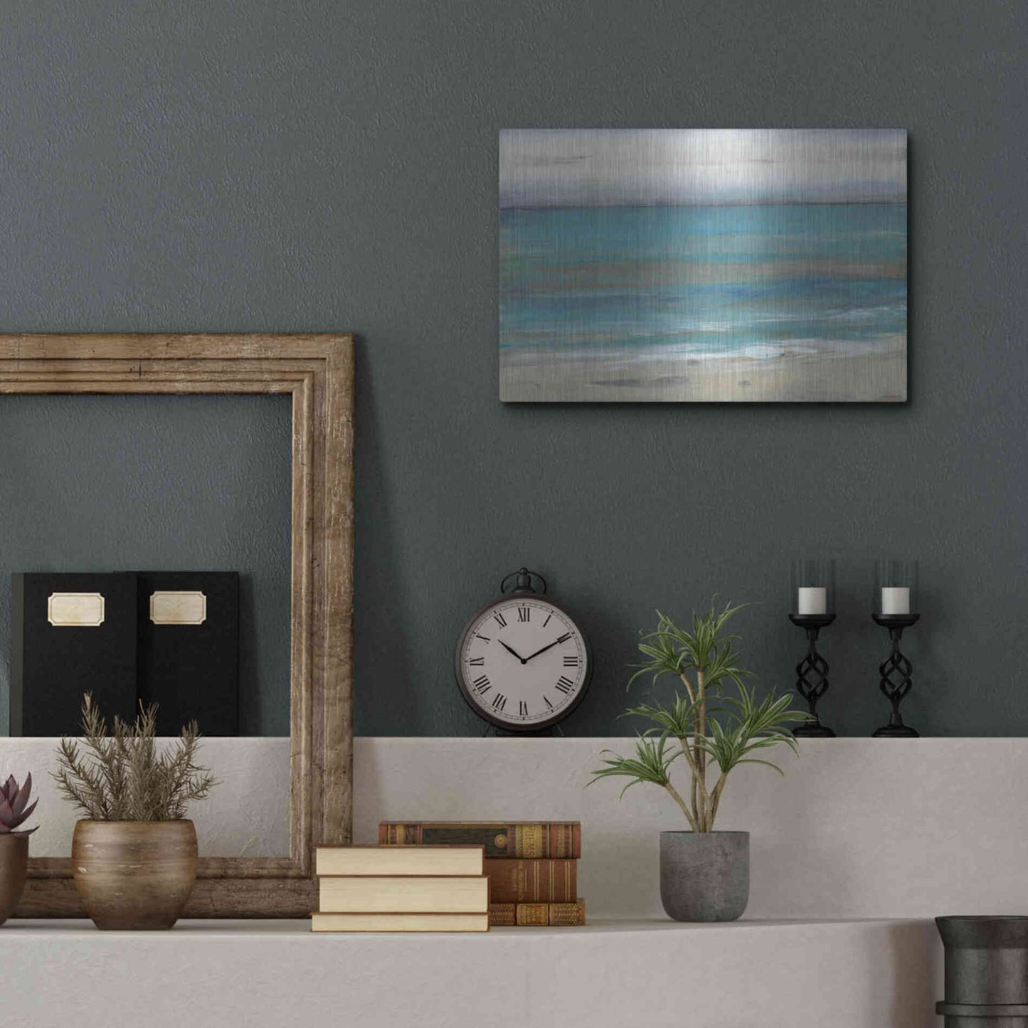 Luxe Metal Art 'Seashore II' by Tim O'Toole, Metal Wall Art,16x12