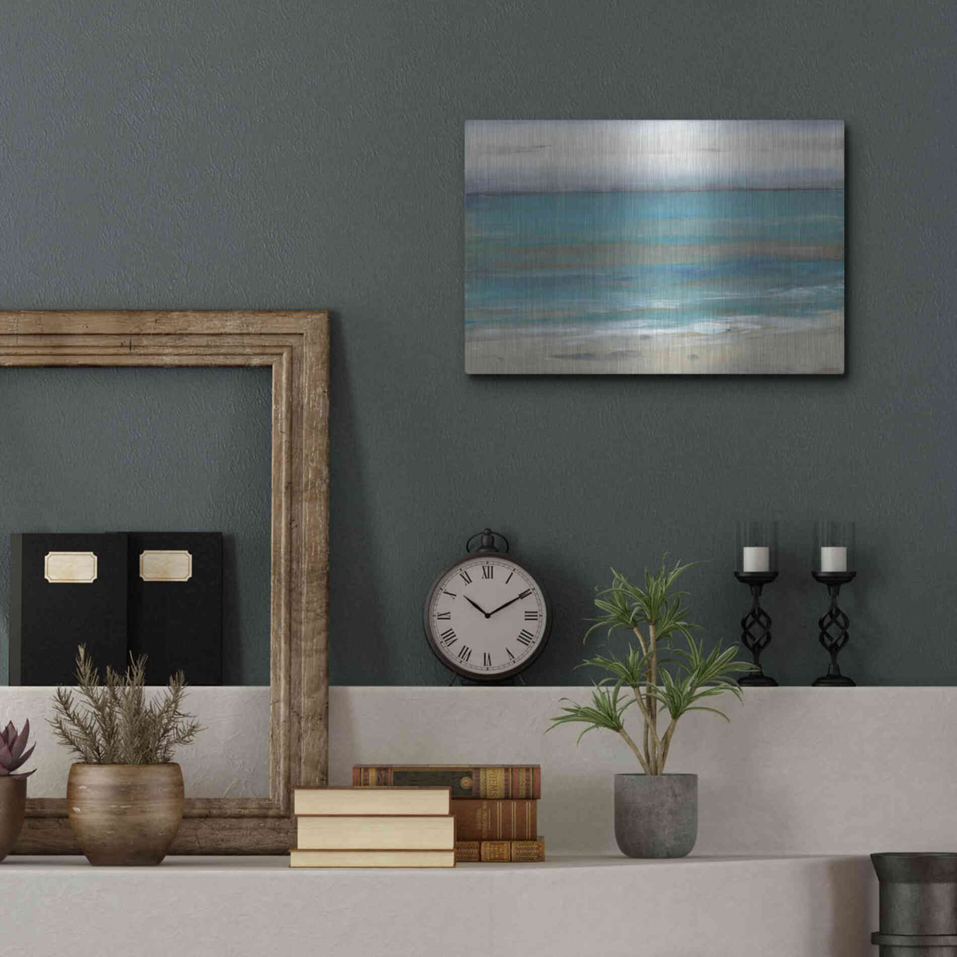 Luxe Metal Art 'Seashore II' by Tim O'Toole, Metal Wall Art,16x12