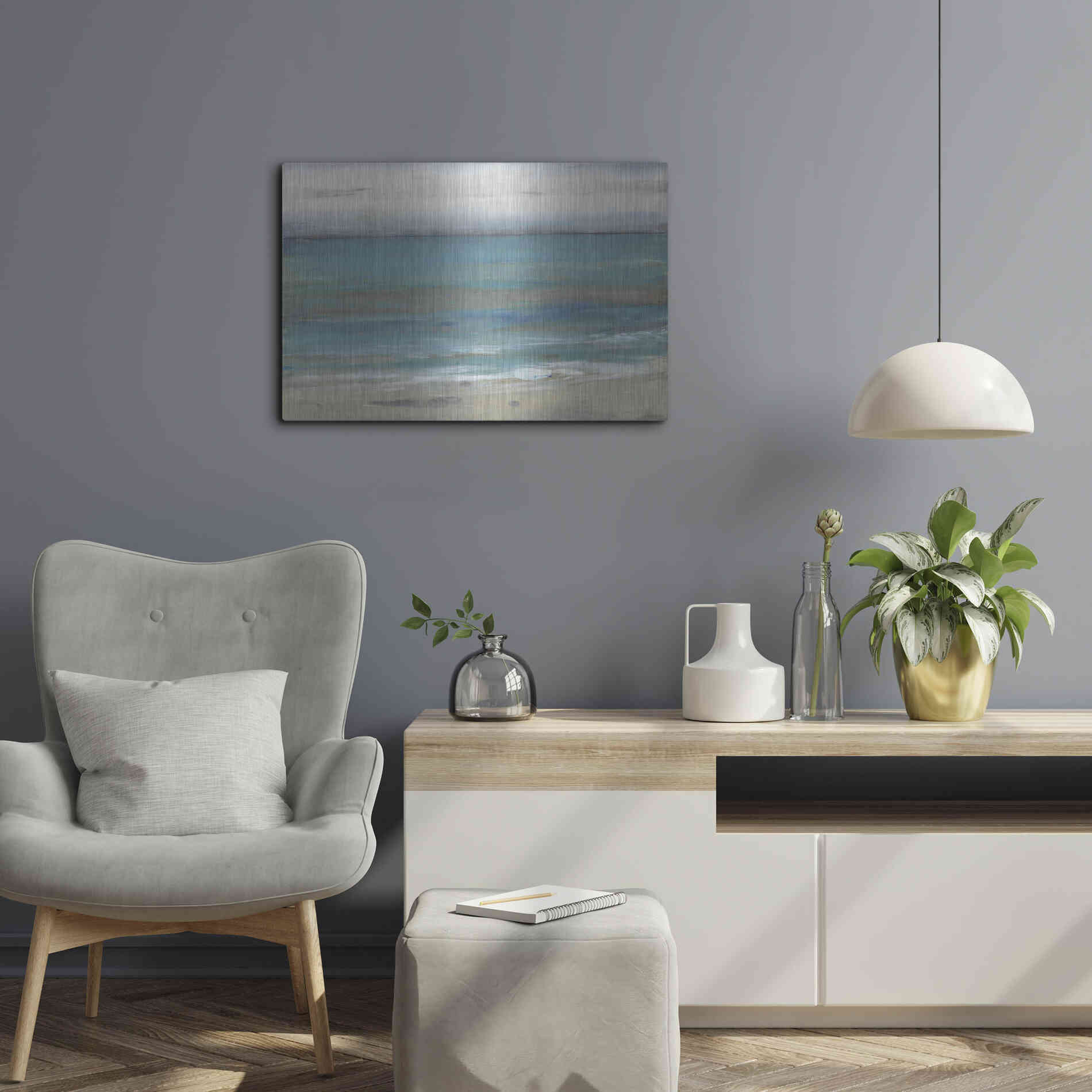 Luxe Metal Art 'Seashore II' by Tim O'Toole, Metal Wall Art,24x16