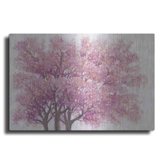 Luxe Metal Art 'Pink Cherry Blossom Tree I' by Tim O'Toole, Metal Wall Art