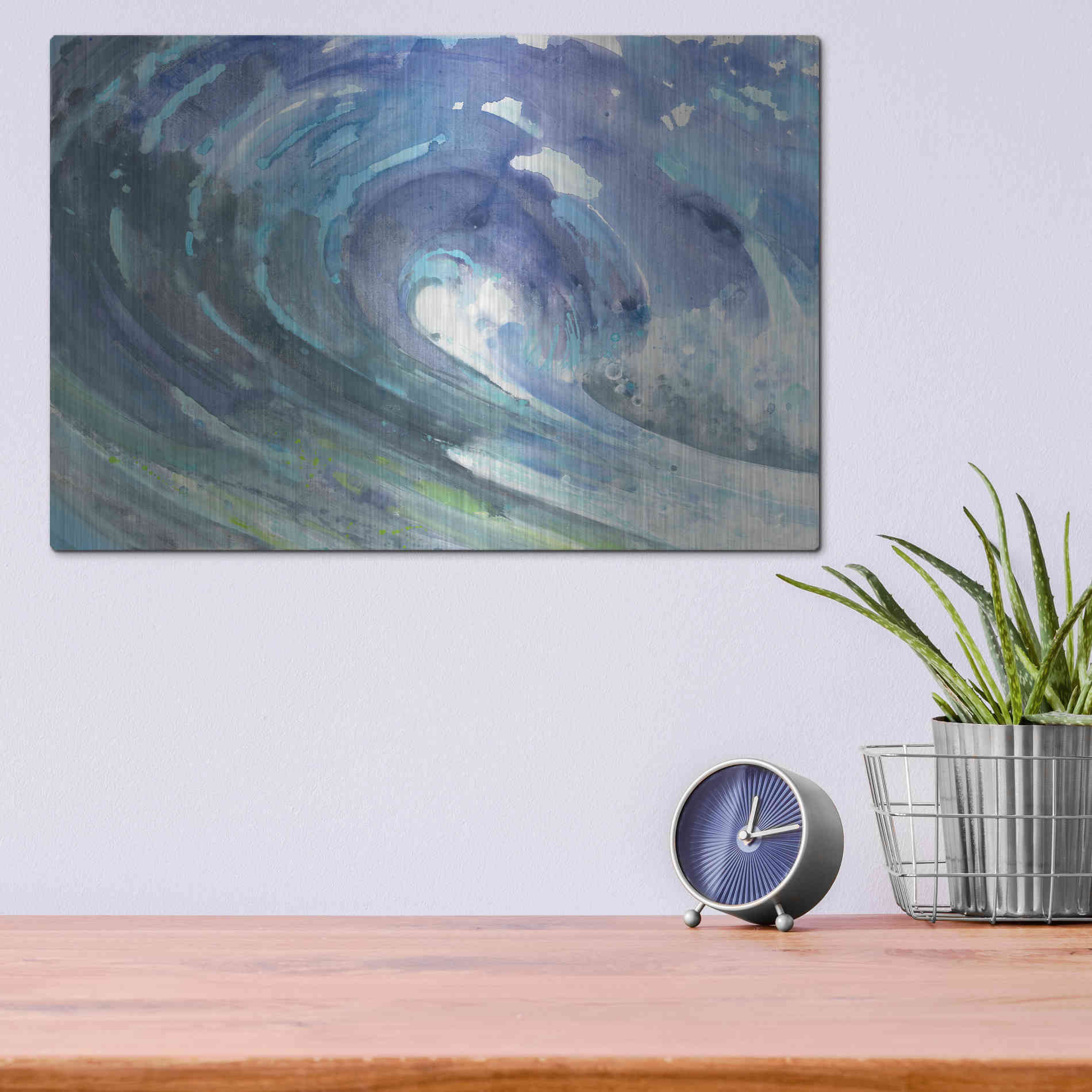 Luxe Metal Art 'Curl' by Albena Hristova, Metal Wall Art,16x12