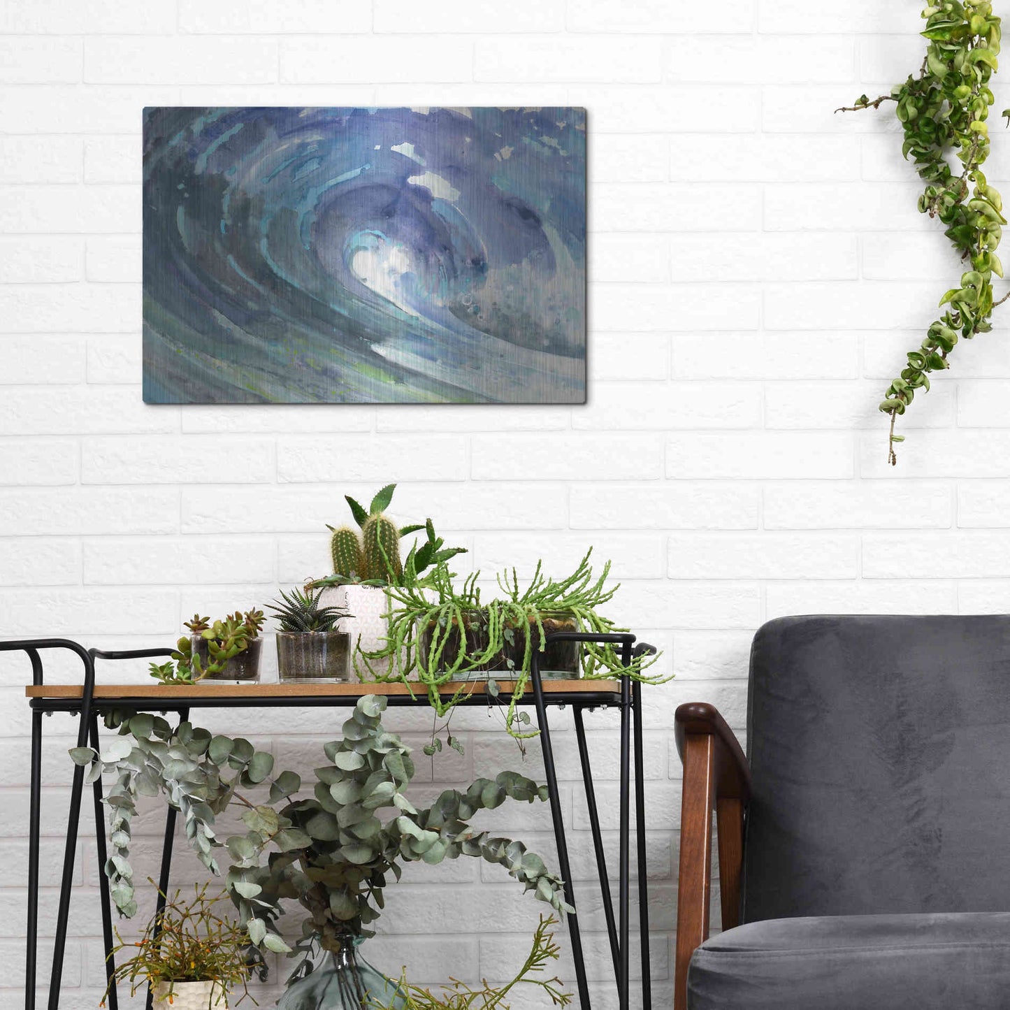 Luxe Metal Art 'Curl' by Albena Hristova, Metal Wall Art,16x12