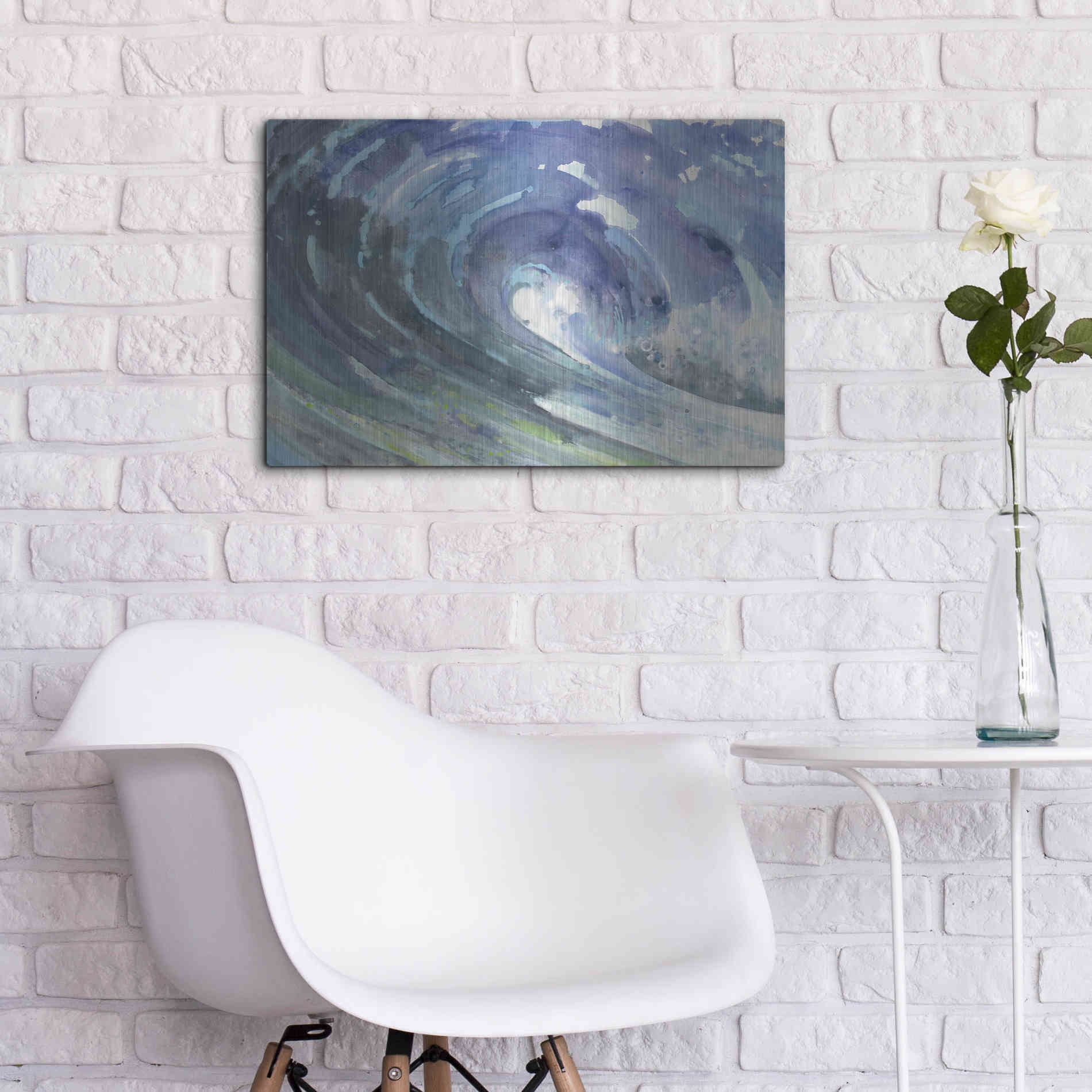 Luxe Metal Art 'Curl' by Albena Hristova, Metal Wall Art,24x16