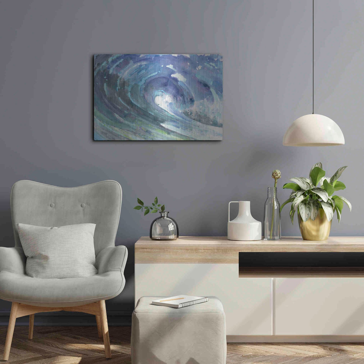 Luxe Metal Art 'Curl' by Albena Hristova, Metal Wall Art,24x16