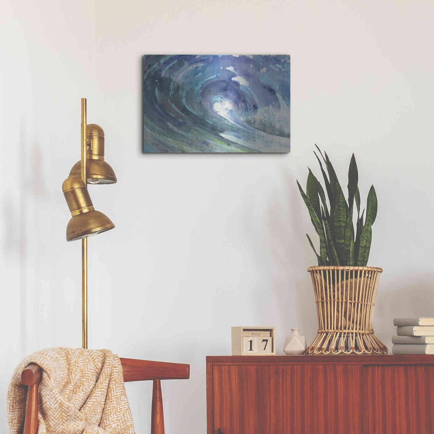 Luxe Metal Art 'Curl' by Albena Hristova, Metal Wall Art,24x16