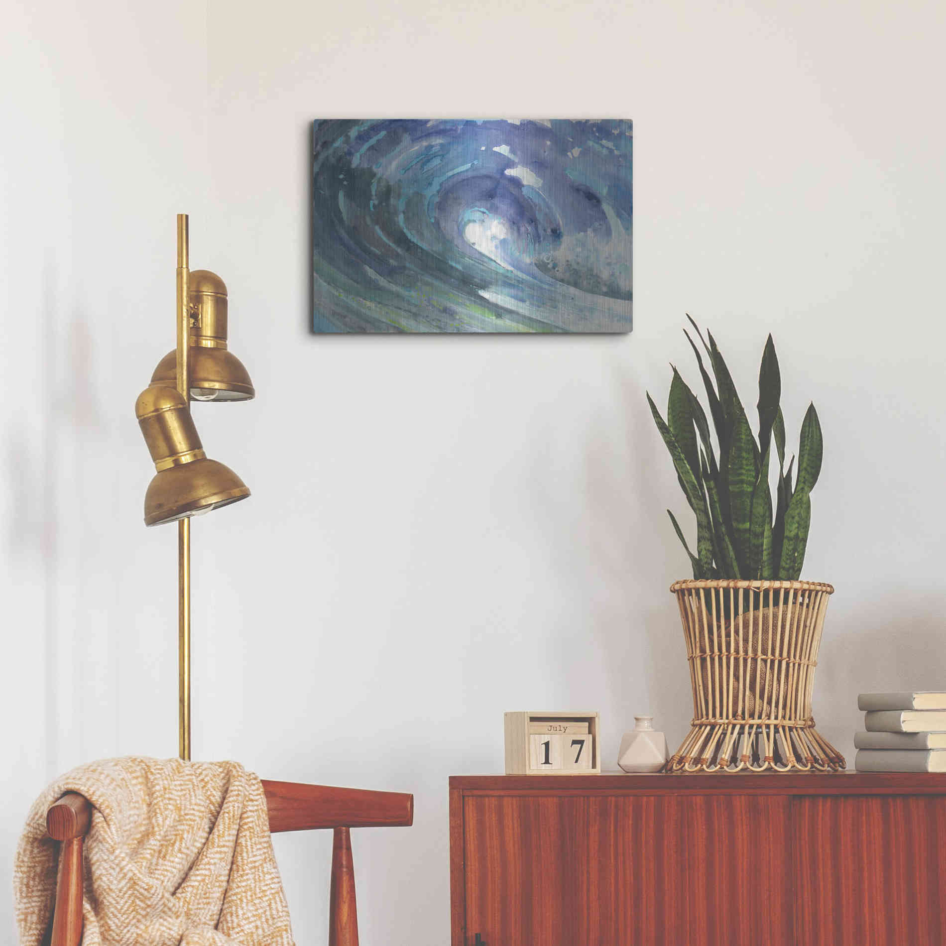 Luxe Metal Art 'Curl' by Albena Hristova, Metal Wall Art,24x16