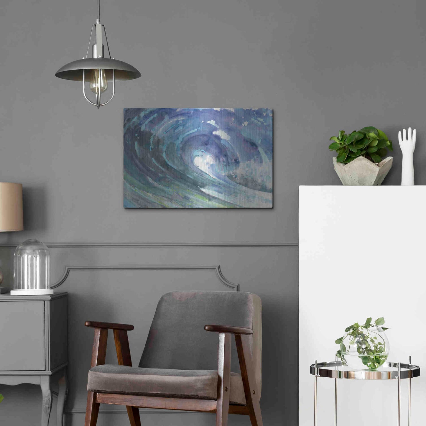 Luxe Metal Art 'Curl' by Albena Hristova, Metal Wall Art,24x16