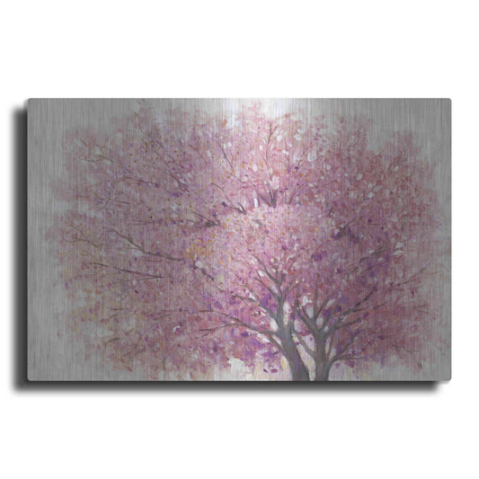 Luxe Metal Art 'Pink Cherry Blossom Tree II' by Tim O'Toole, Metal Wall Art