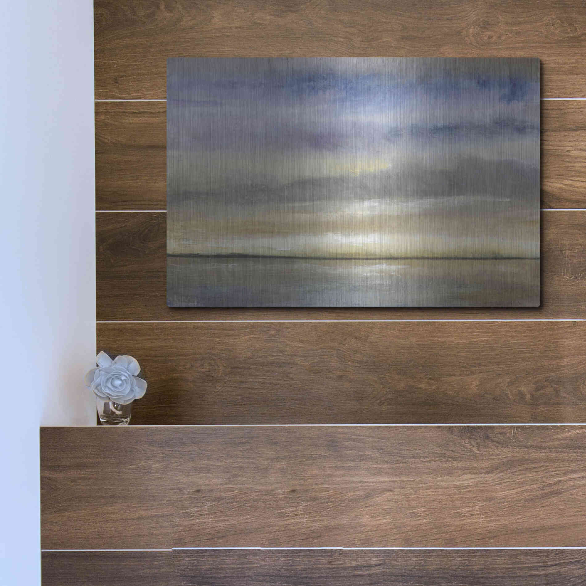 Luxe Metal Art 'Evening Calm I' by Tim O'Toole, Metal Wall Art,16x12