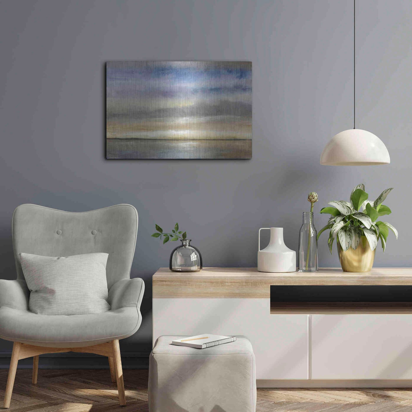 Luxe Metal Art 'Evening Calm I' by Tim O'Toole, Metal Wall Art,24x16