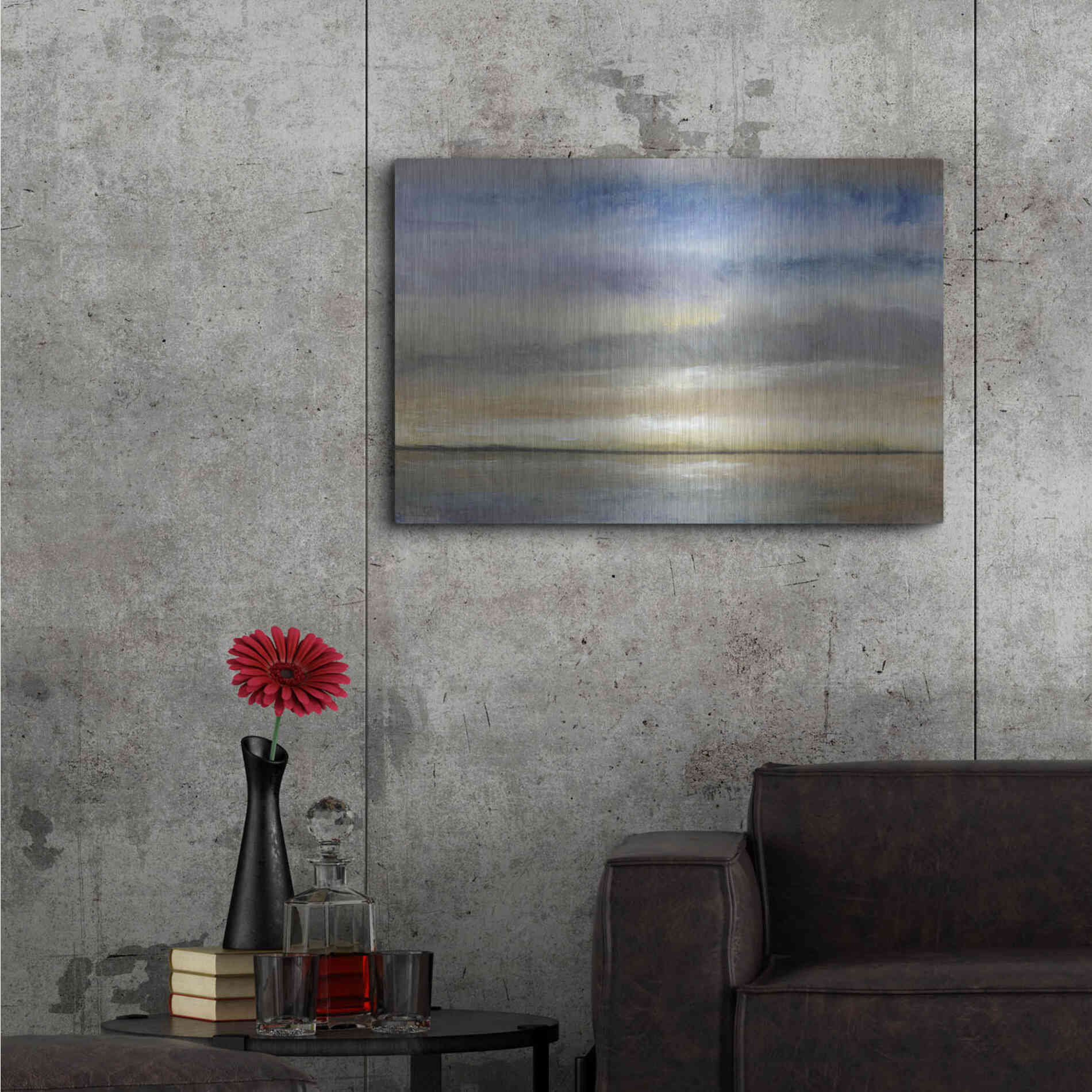 Luxe Metal Art 'Evening Calm I' by Tim O'Toole, Metal Wall Art,36x24