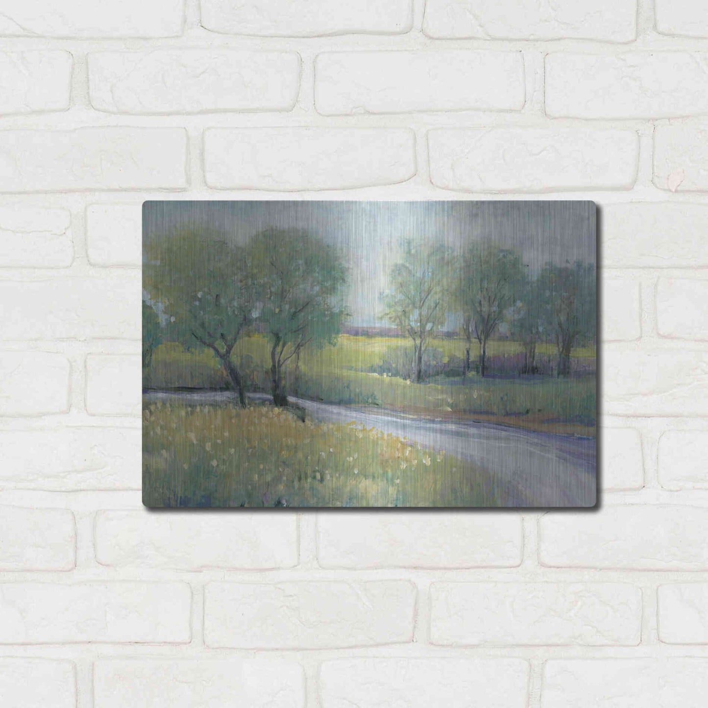 Luxe Metal Art 'Summer Stream I' by Tim O'Toole, Metal Wall Art,16x12