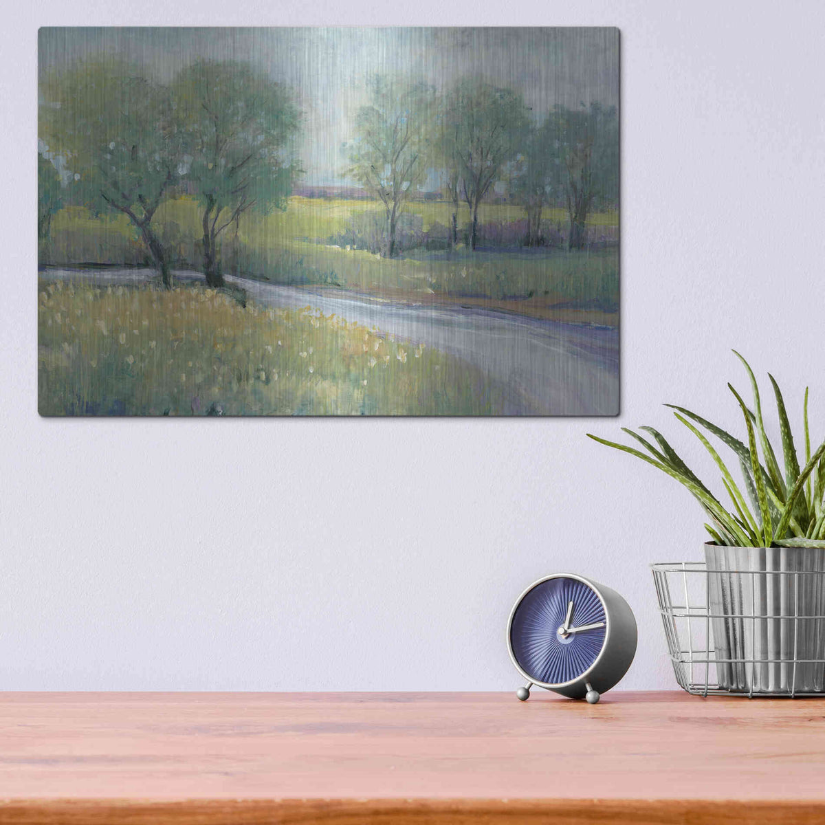 Luxe Metal Art 'Summer Stream I' by Tim O'Toole, Metal Wall Art,16x12
