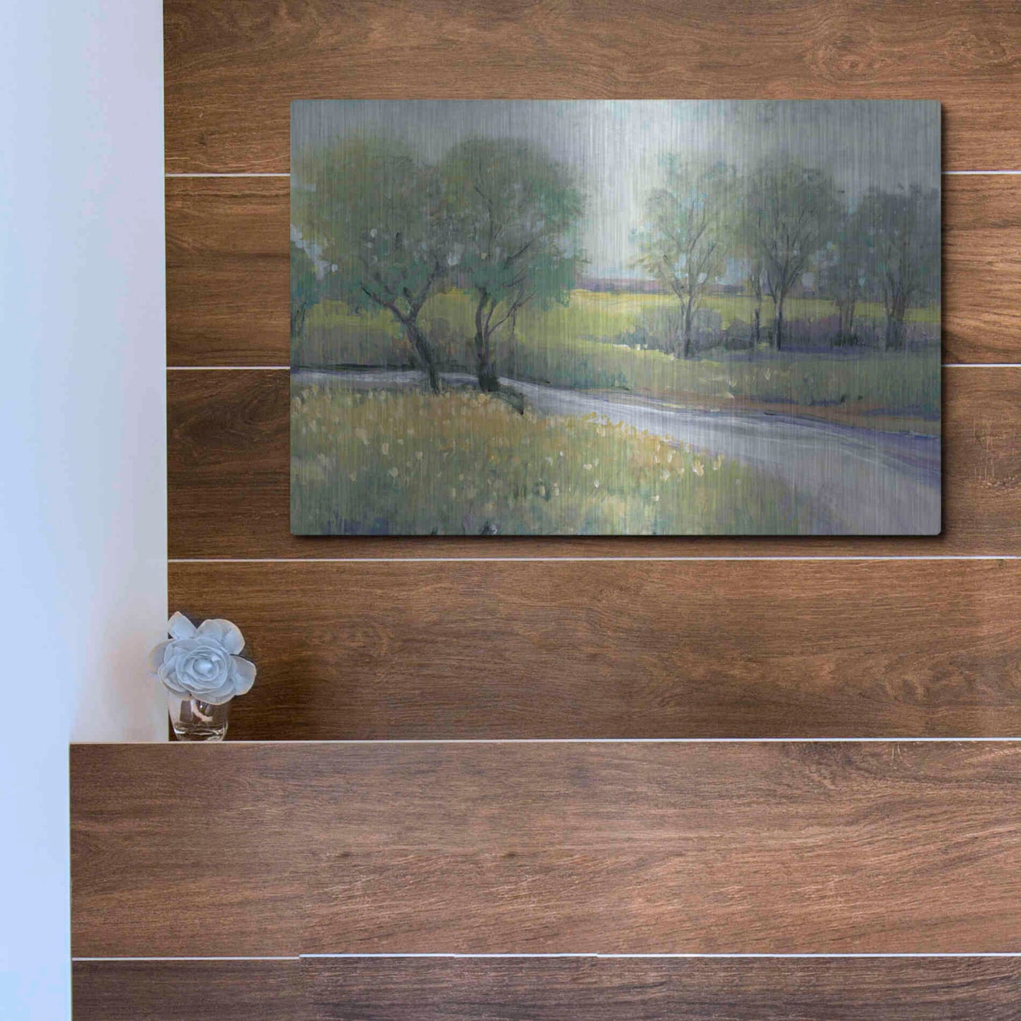 Luxe Metal Art 'Summer Stream I' by Tim O'Toole, Metal Wall Art,16x12