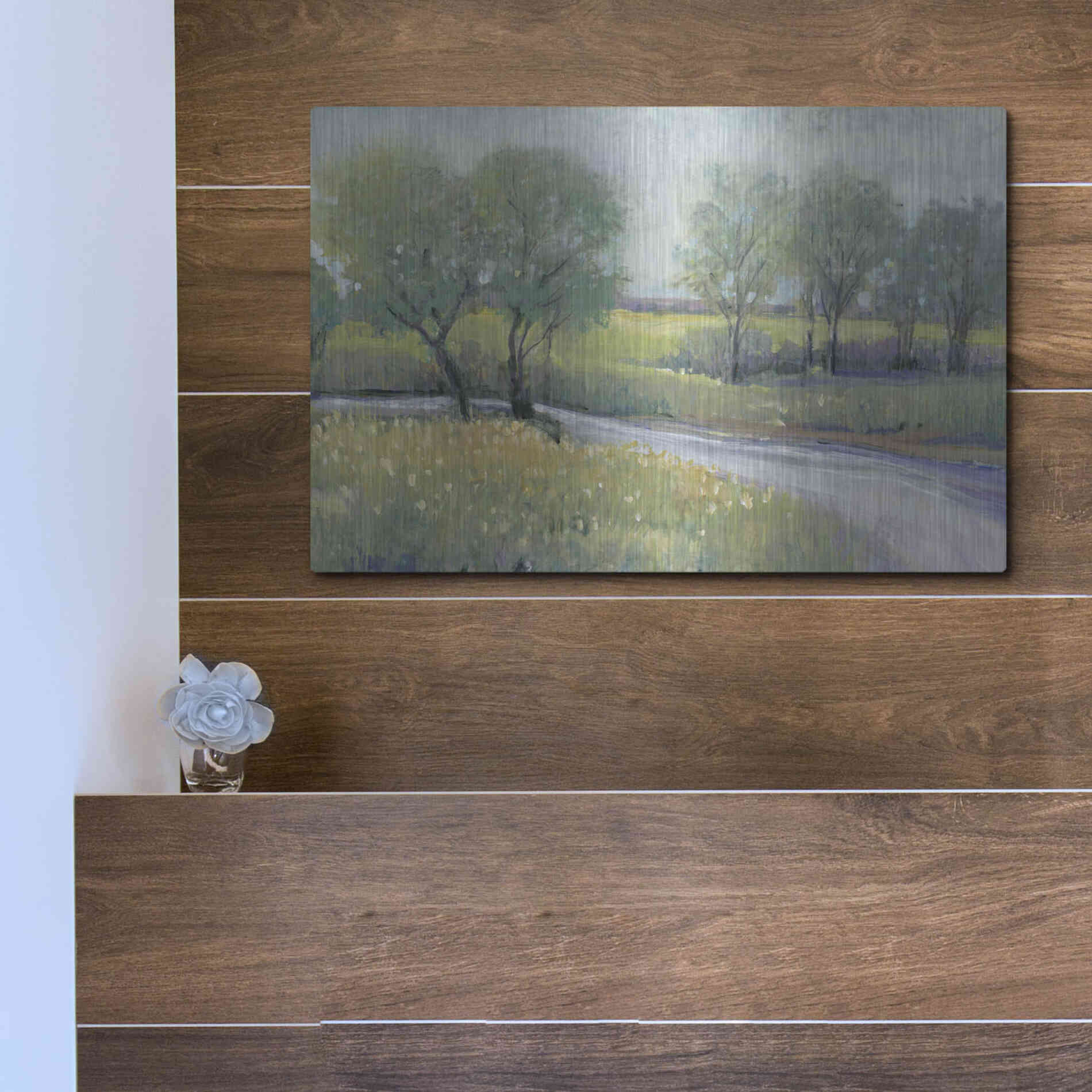 Luxe Metal Art 'Summer Stream I' by Tim O'Toole, Metal Wall Art,16x12