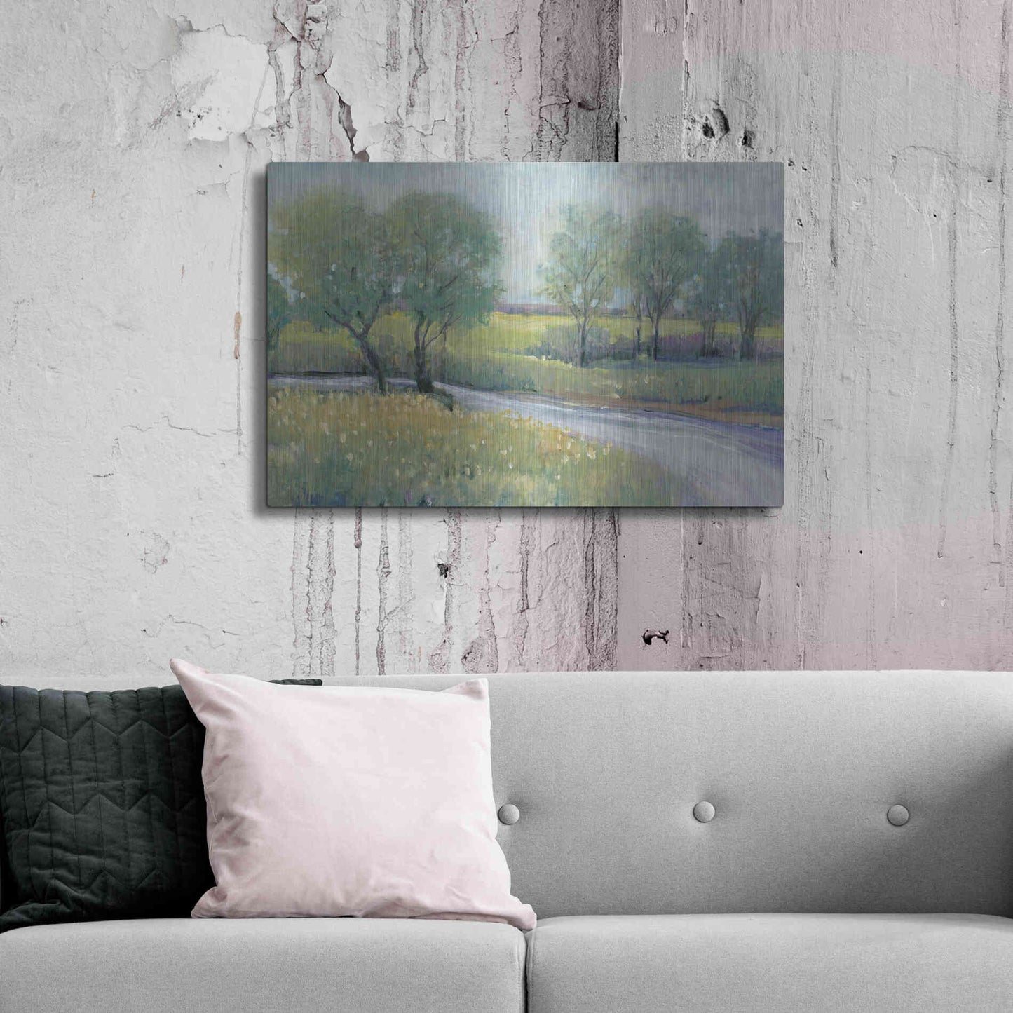 Luxe Metal Art 'Summer Stream I' by Tim O'Toole, Metal Wall Art,36x24