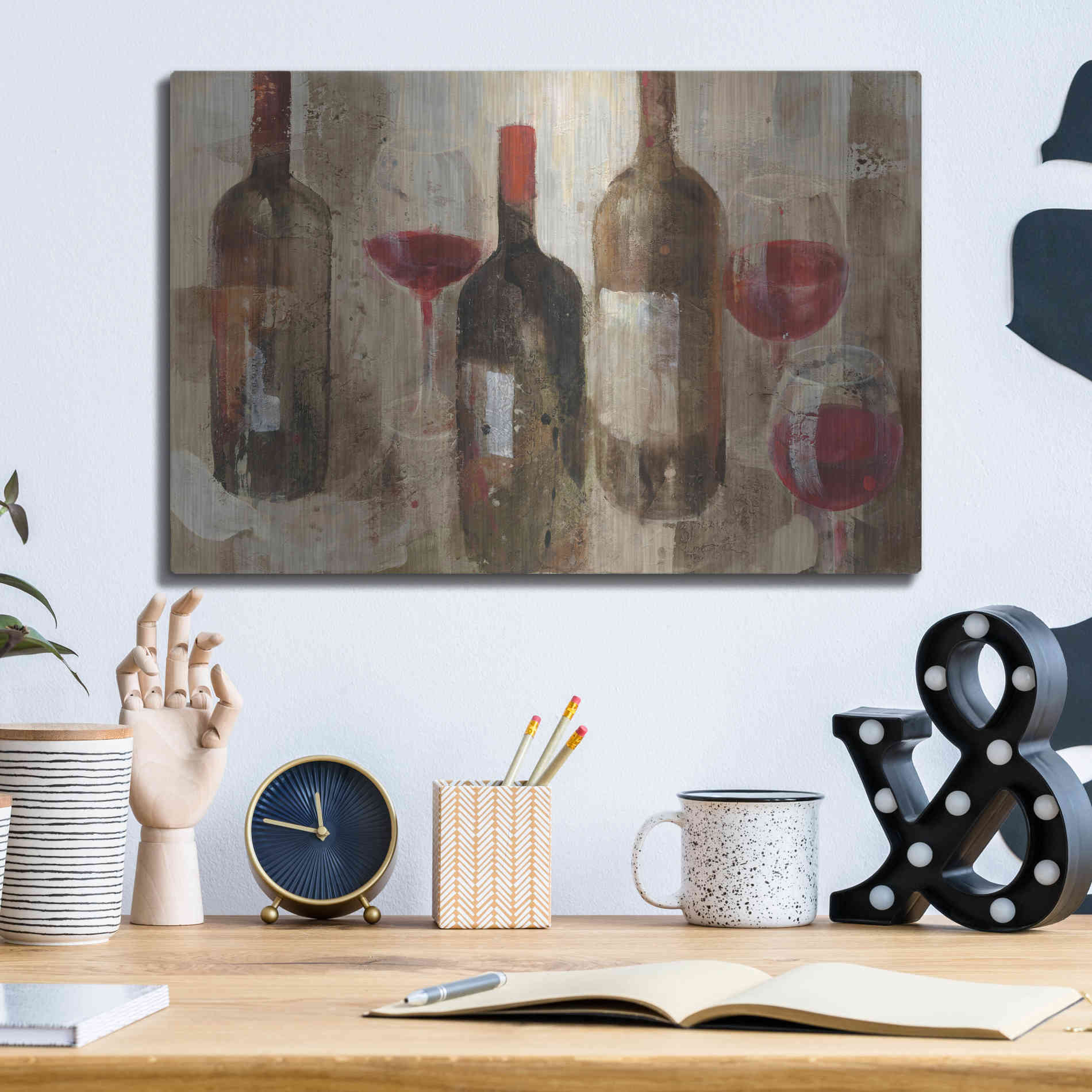 Luxe Metal Art 'Festa I v2 Neutral' by Albena Hristova, Metal Wall Art,16x12