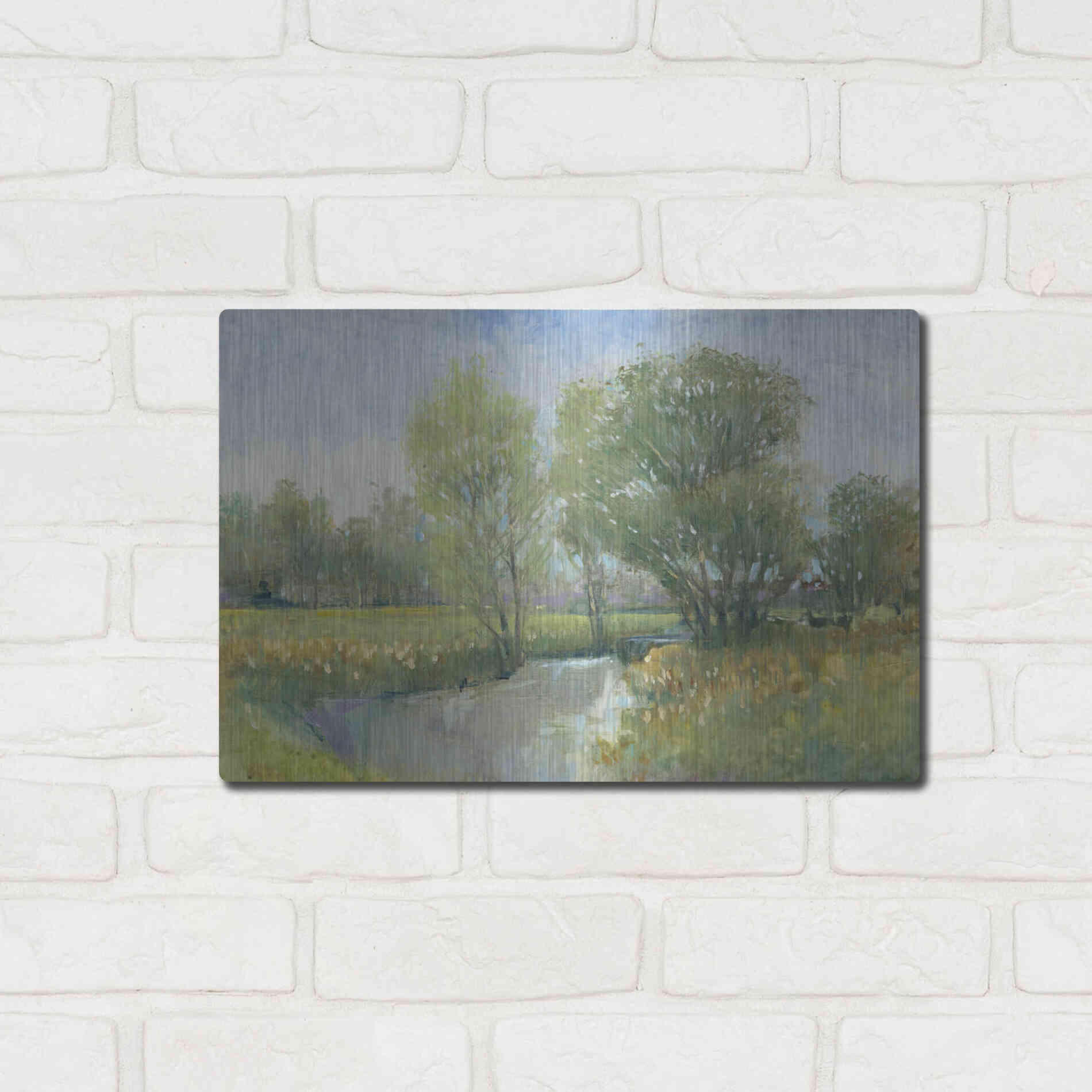 Luxe Metal Art 'Summer Stream II' by Tim O'Toole, Metal Wall Art,16x12