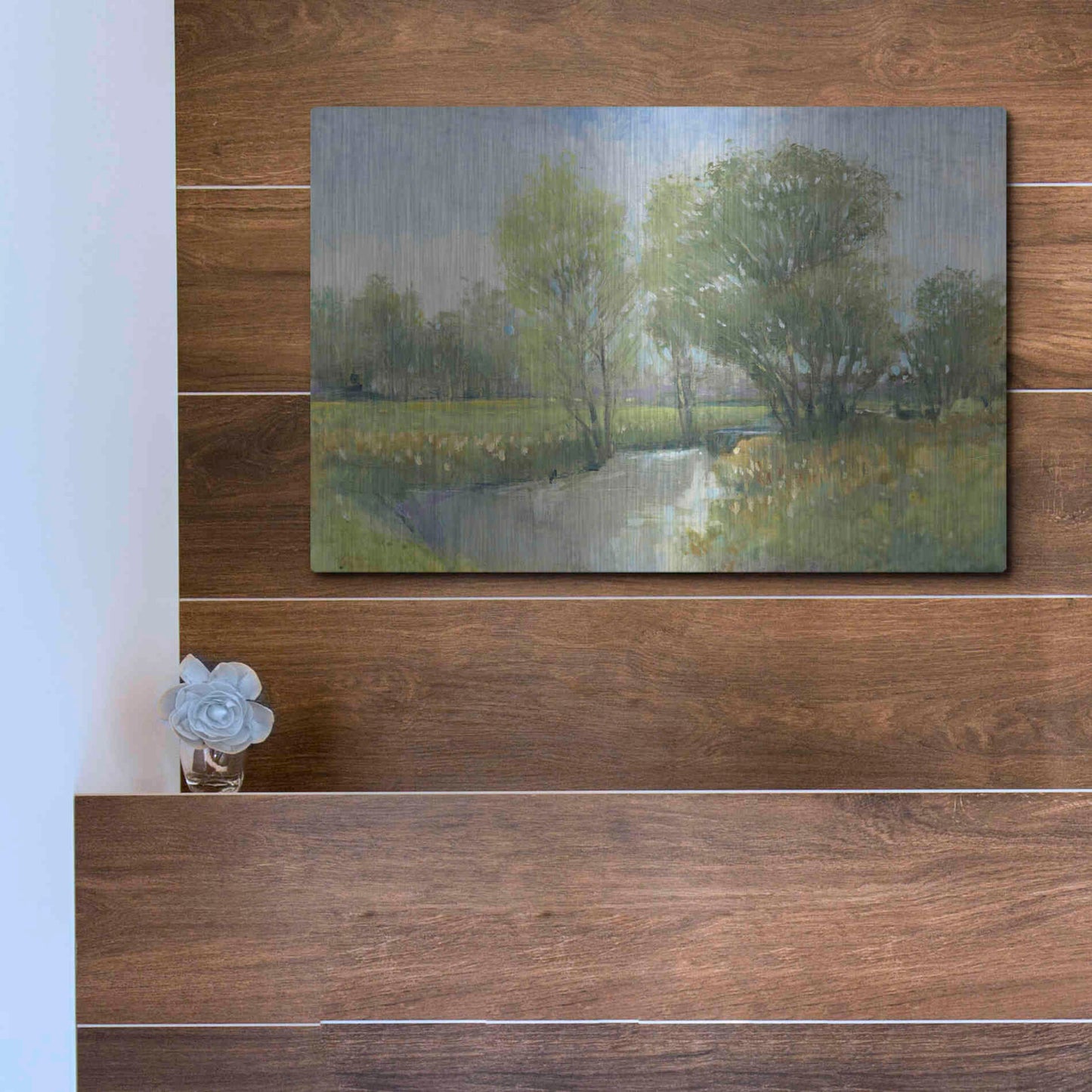 Luxe Metal Art 'Summer Stream II' by Tim O'Toole, Metal Wall Art,16x12