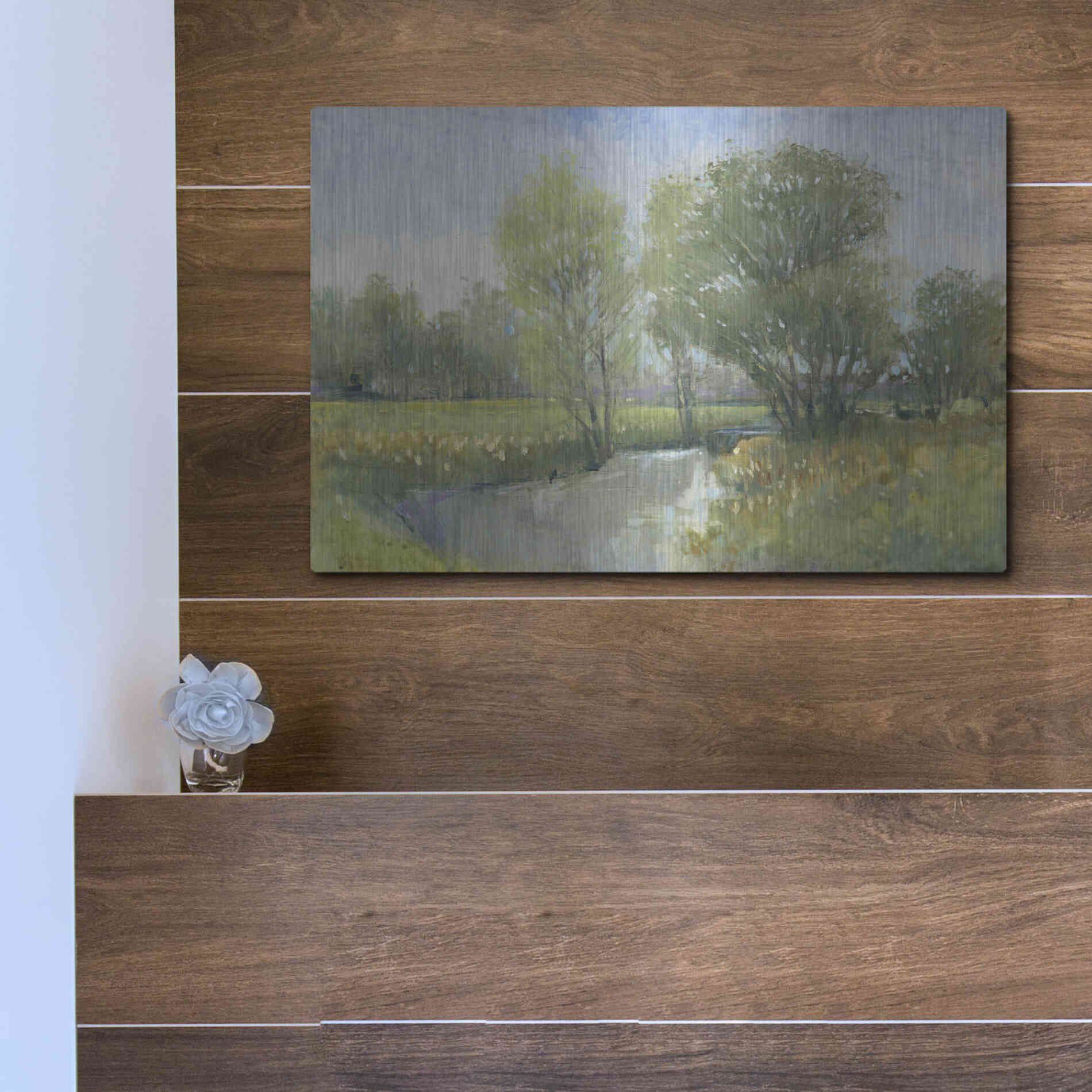 Luxe Metal Art 'Summer Stream II' by Tim O'Toole, Metal Wall Art,16x12