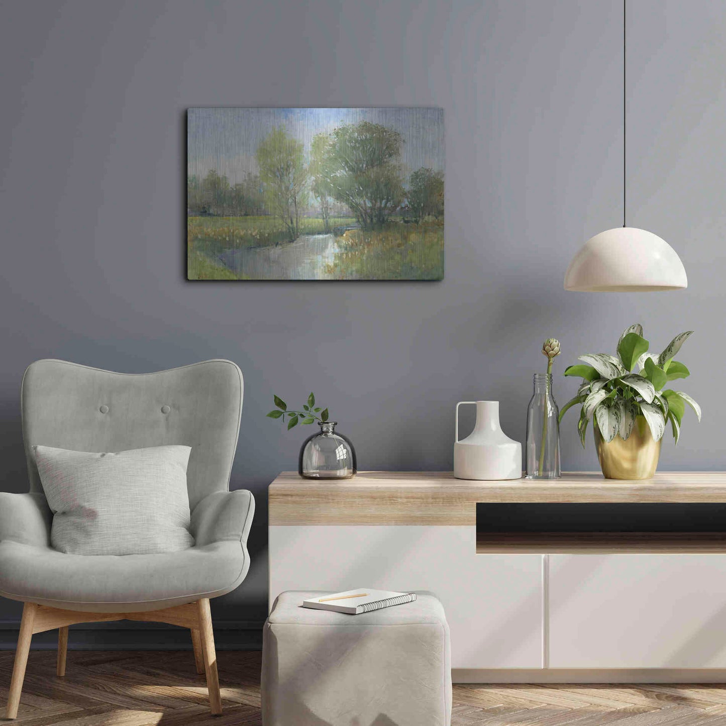 Luxe Metal Art 'Summer Stream II' by Tim O'Toole, Metal Wall Art,24x16