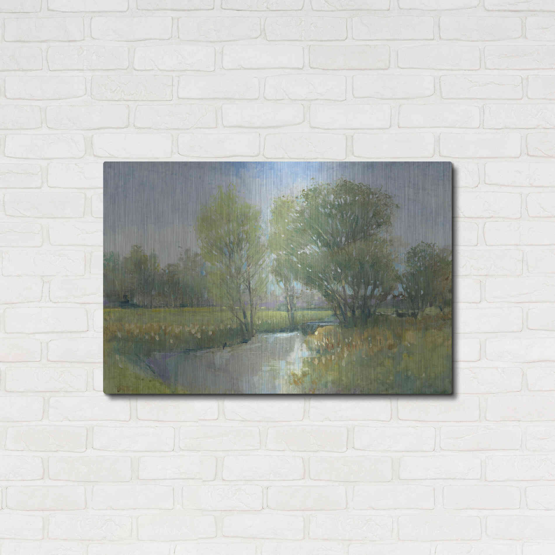 Luxe Metal Art 'Summer Stream II' by Tim O'Toole, Metal Wall Art,36x24