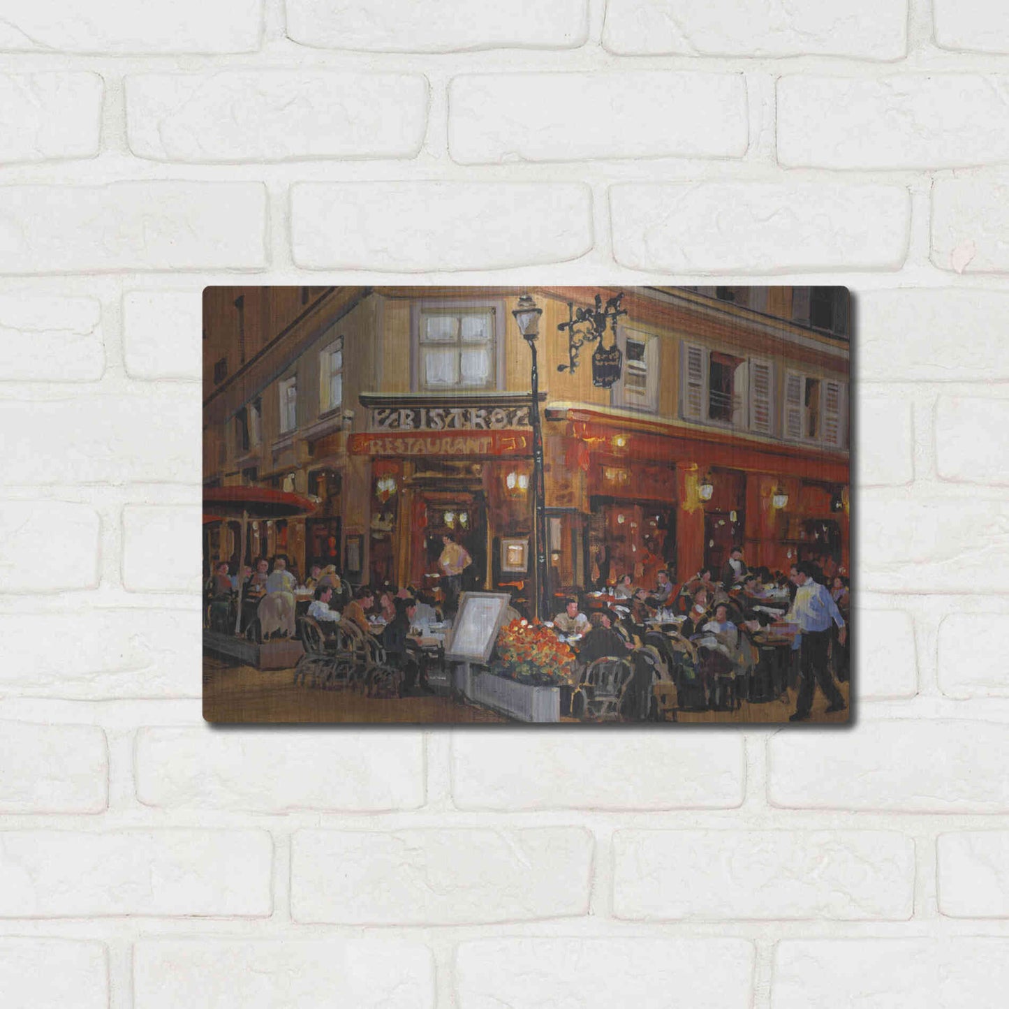 Luxe Metal Art 'Bistro I' by Tim O'Toole, Metal Wall Art,16x12