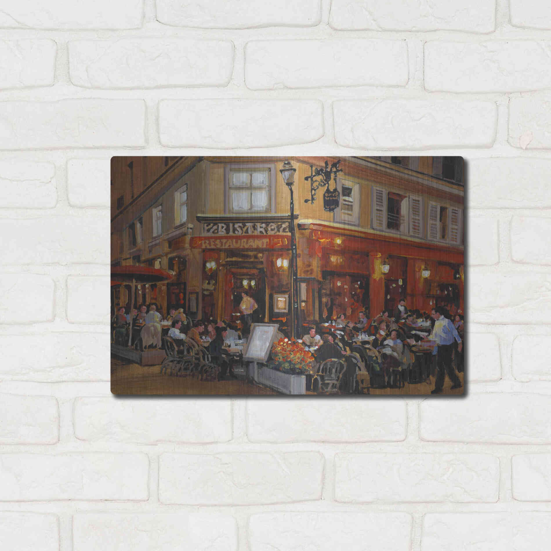 Luxe Metal Art 'Bistro I' by Tim O'Toole, Metal Wall Art,16x12