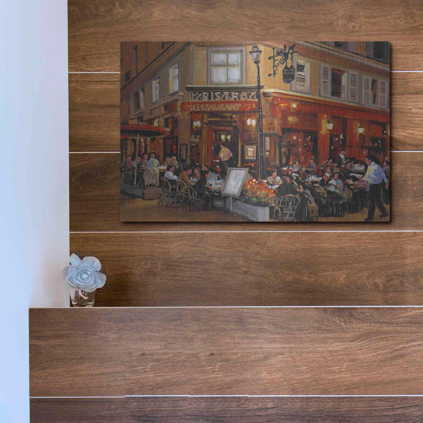 Luxe Metal Art 'Bistro I' by Tim O'Toole, Metal Wall Art,16x12