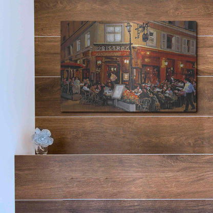 Luxe Metal Art 'Bistro I' by Tim O'Toole, Metal Wall Art,16x12