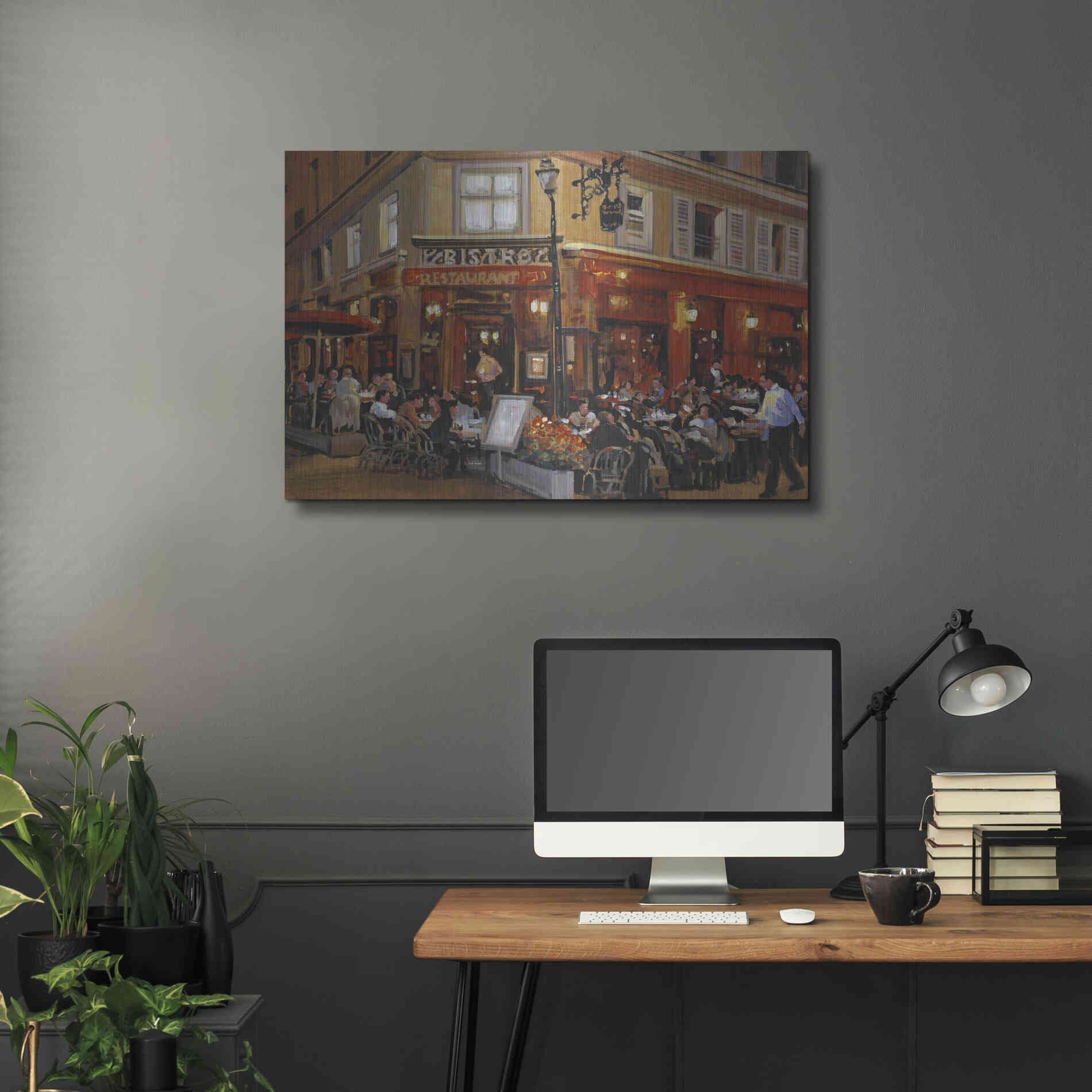 Luxe Metal Art 'Bistro I' by Tim O'Toole, Metal Wall Art,36x24