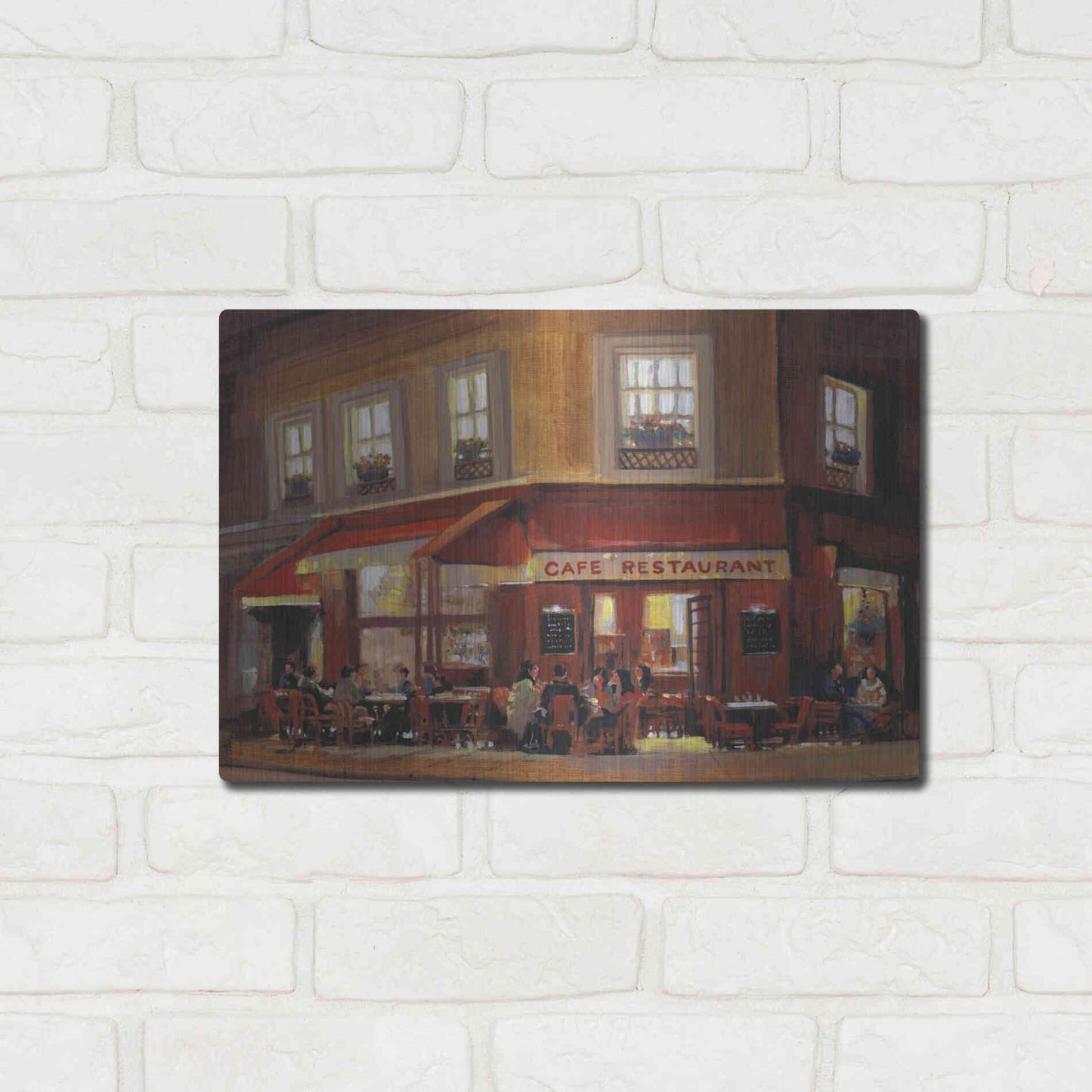 Luxe Metal Art 'Bistro II' by Tim O'Toole, Metal Wall Art,16x12