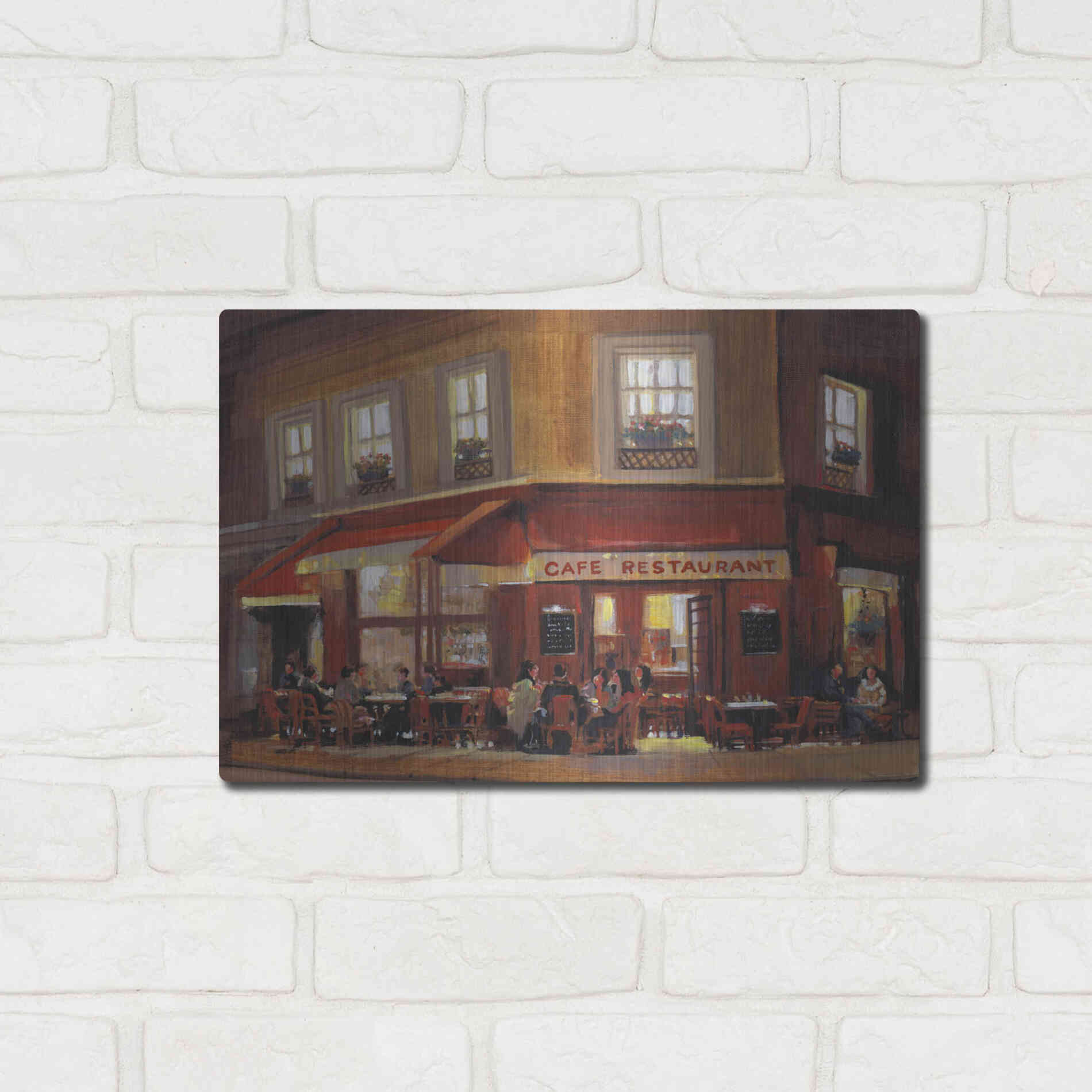 Luxe Metal Art 'Bistro II' by Tim O'Toole, Metal Wall Art,16x12