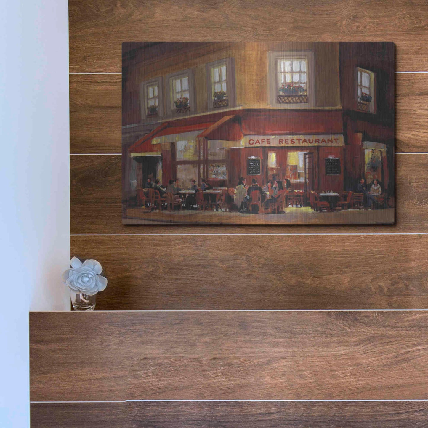 Luxe Metal Art 'Bistro II' by Tim O'Toole, Metal Wall Art,16x12