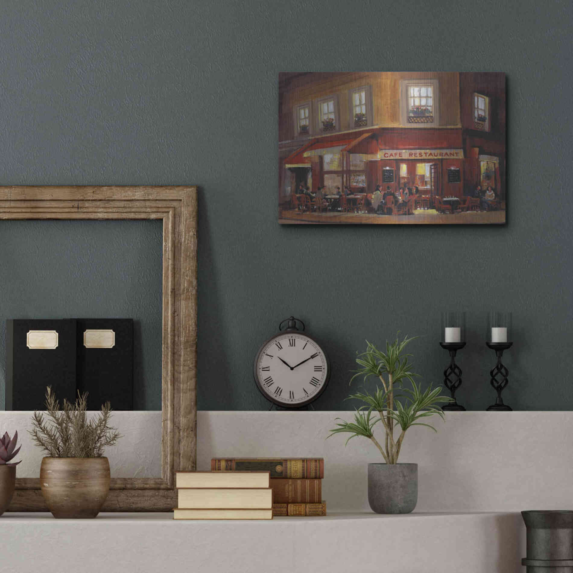 Luxe Metal Art 'Bistro II' by Tim O'Toole, Metal Wall Art,16x12