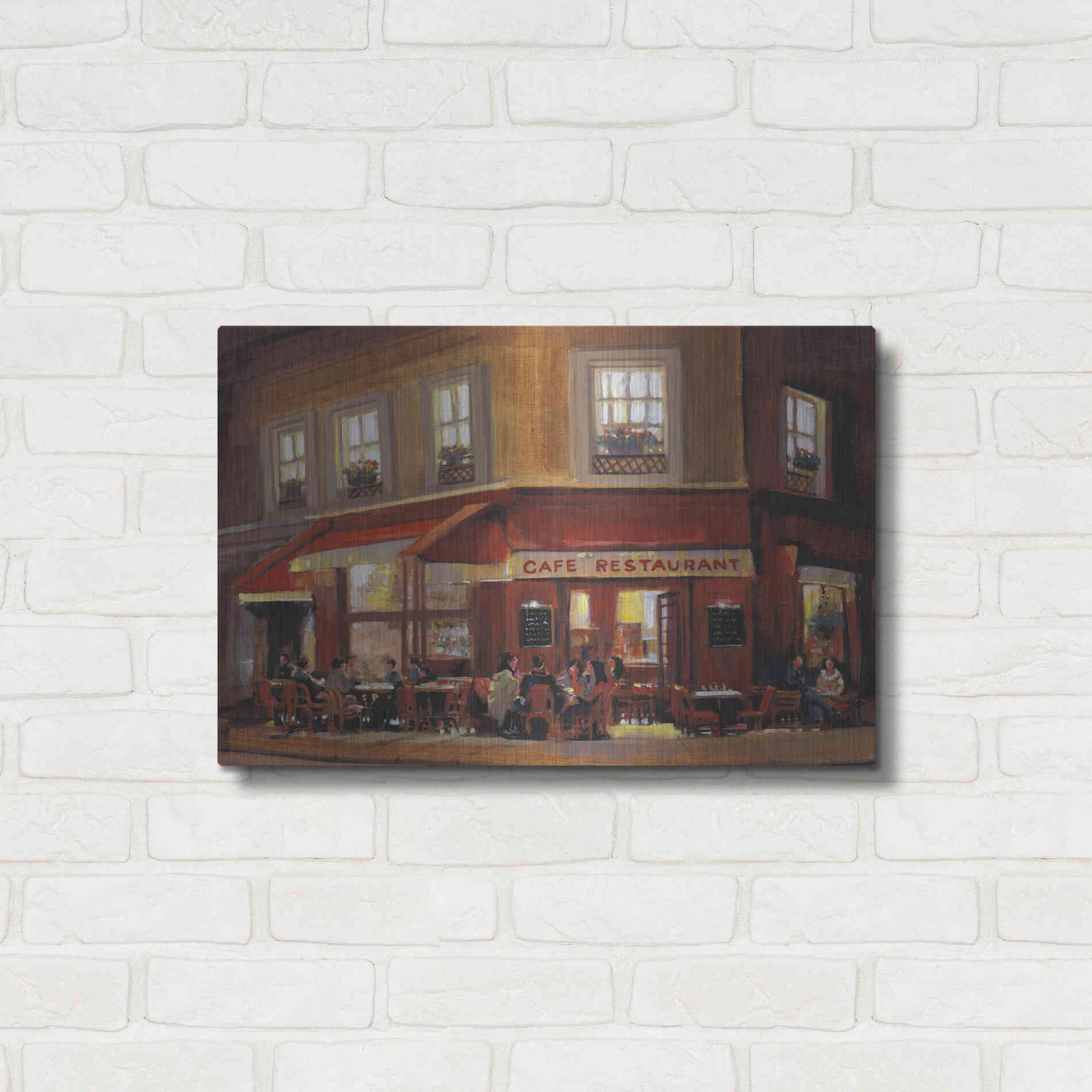 Luxe Metal Art 'Bistro II' by Tim O'Toole, Metal Wall Art,24x16