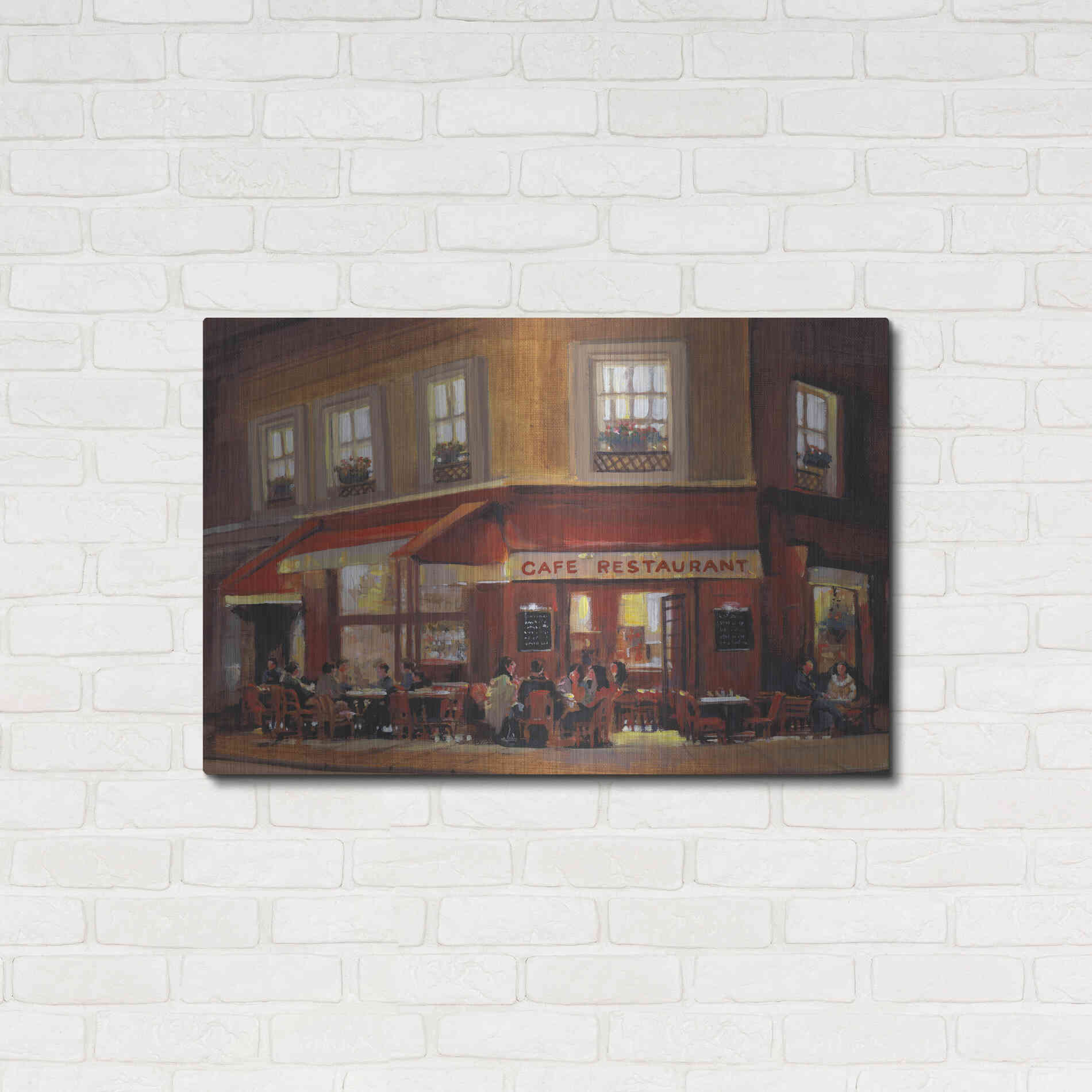 Luxe Metal Art 'Bistro II' by Tim O'Toole, Metal Wall Art,36x24